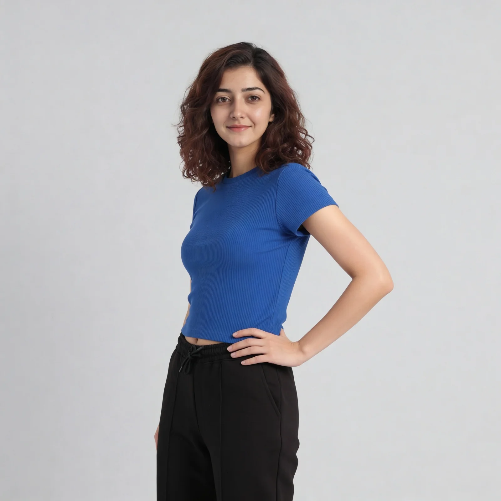Solid Slim Fit Crop T-Shirt - Image 5