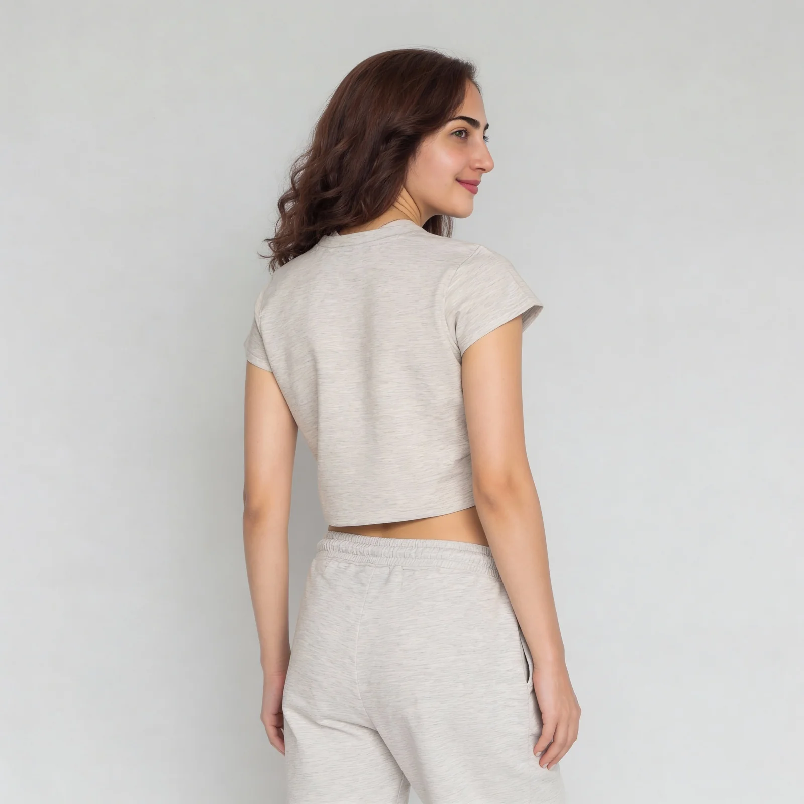 Solid Slim Fit Cropped T-Shirt - Image 8