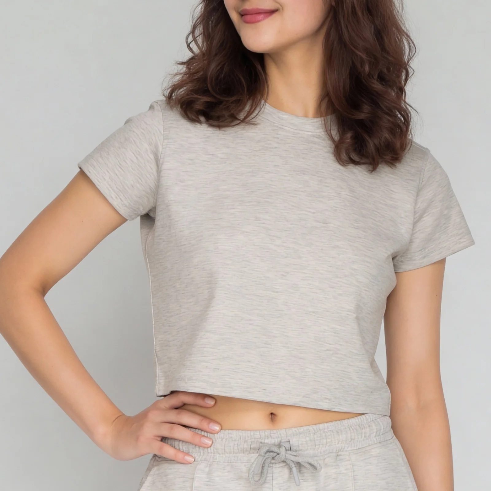 Solid Slim Fit Cropped T-Shirt - Image 9
