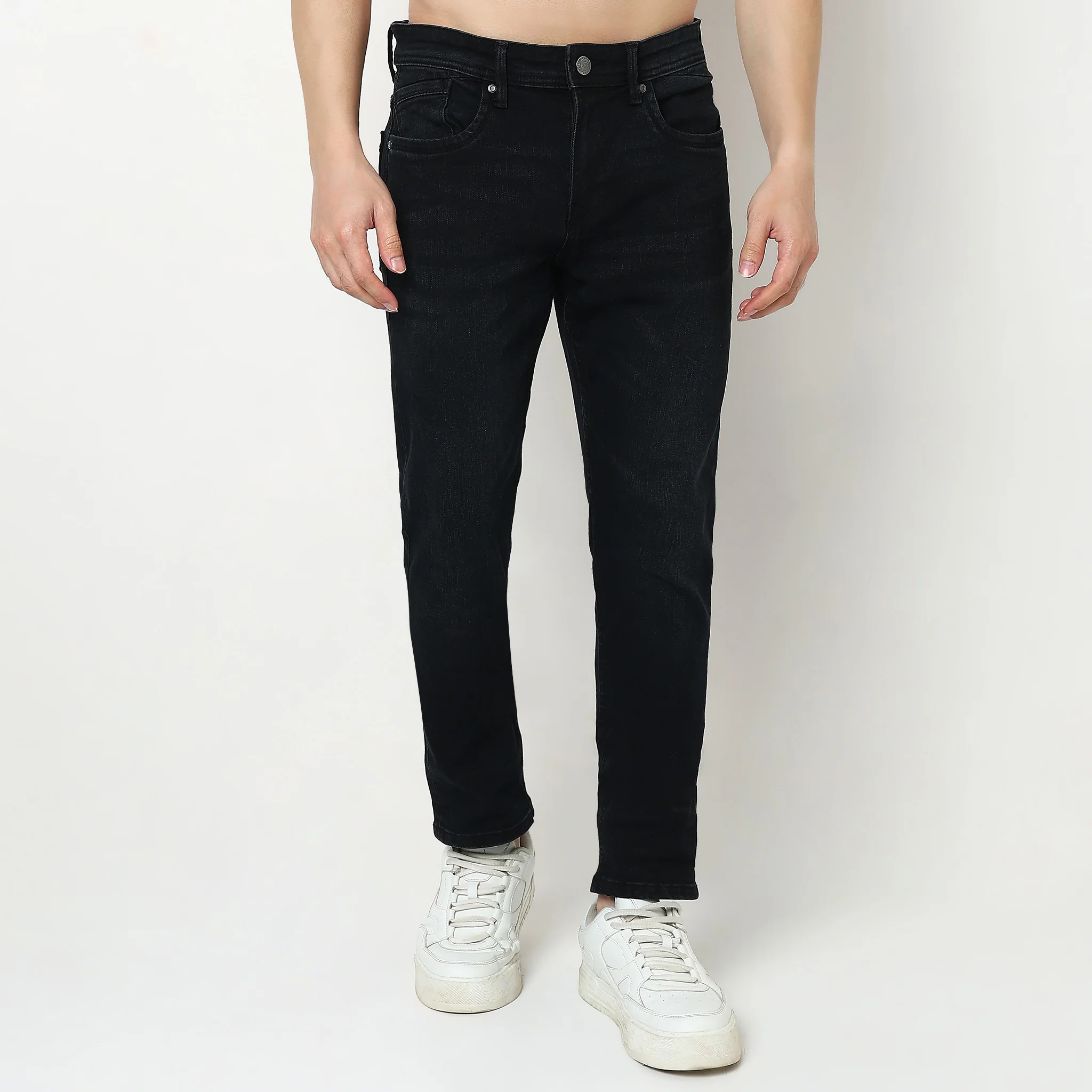 Solid Straight Fit Jeans - Image 2