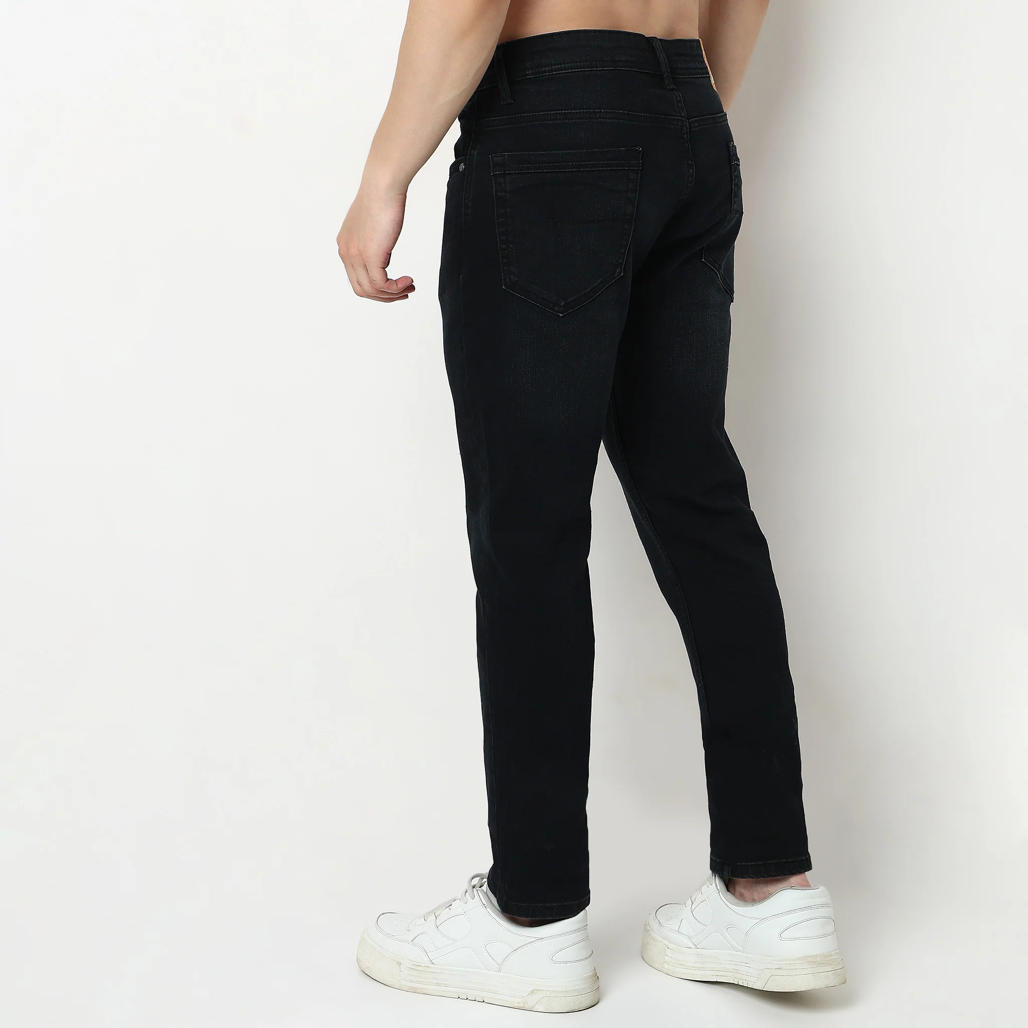 Solid Straight Fit Jeans - Image 3