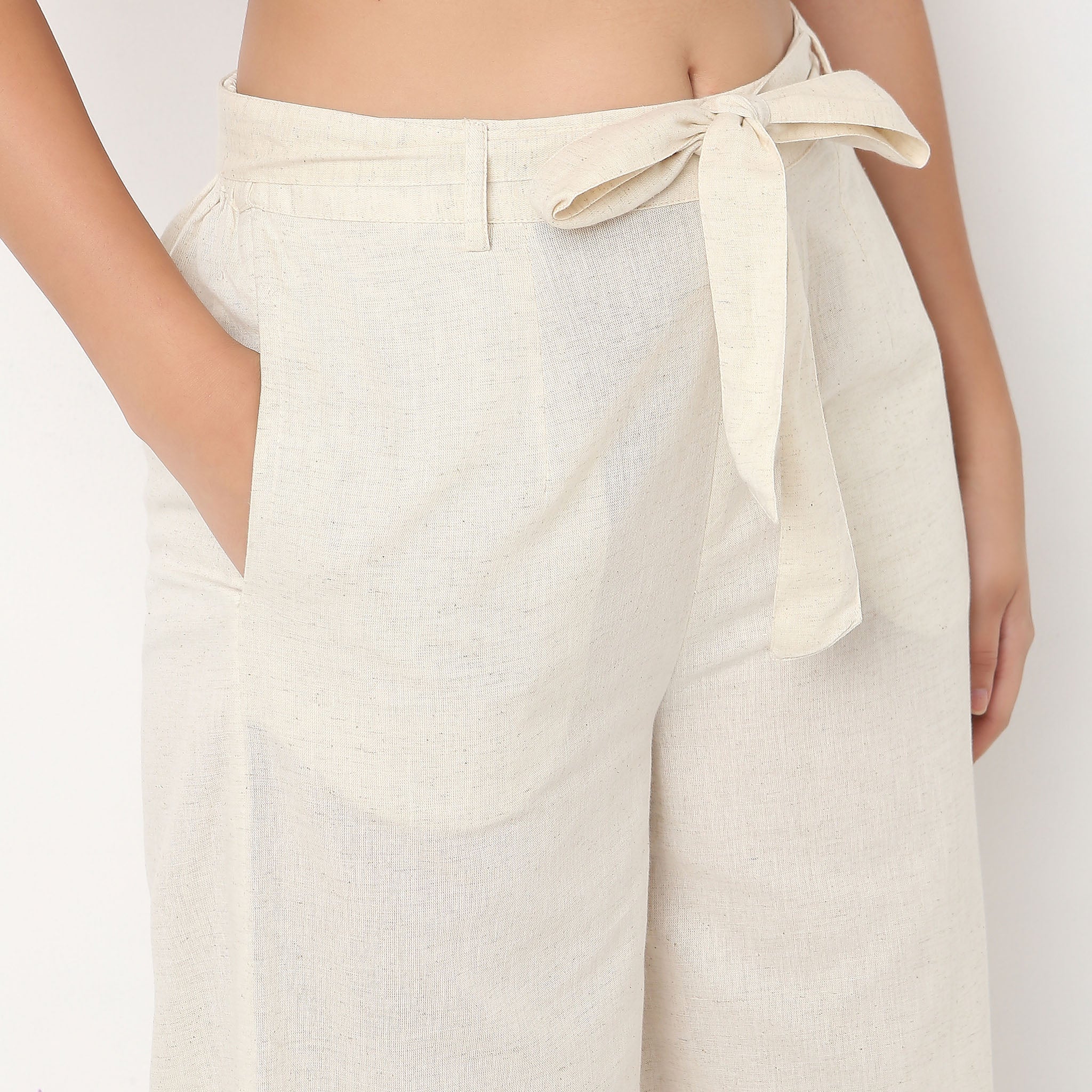 Solid Straight Fit High Rise Pants - Image 4