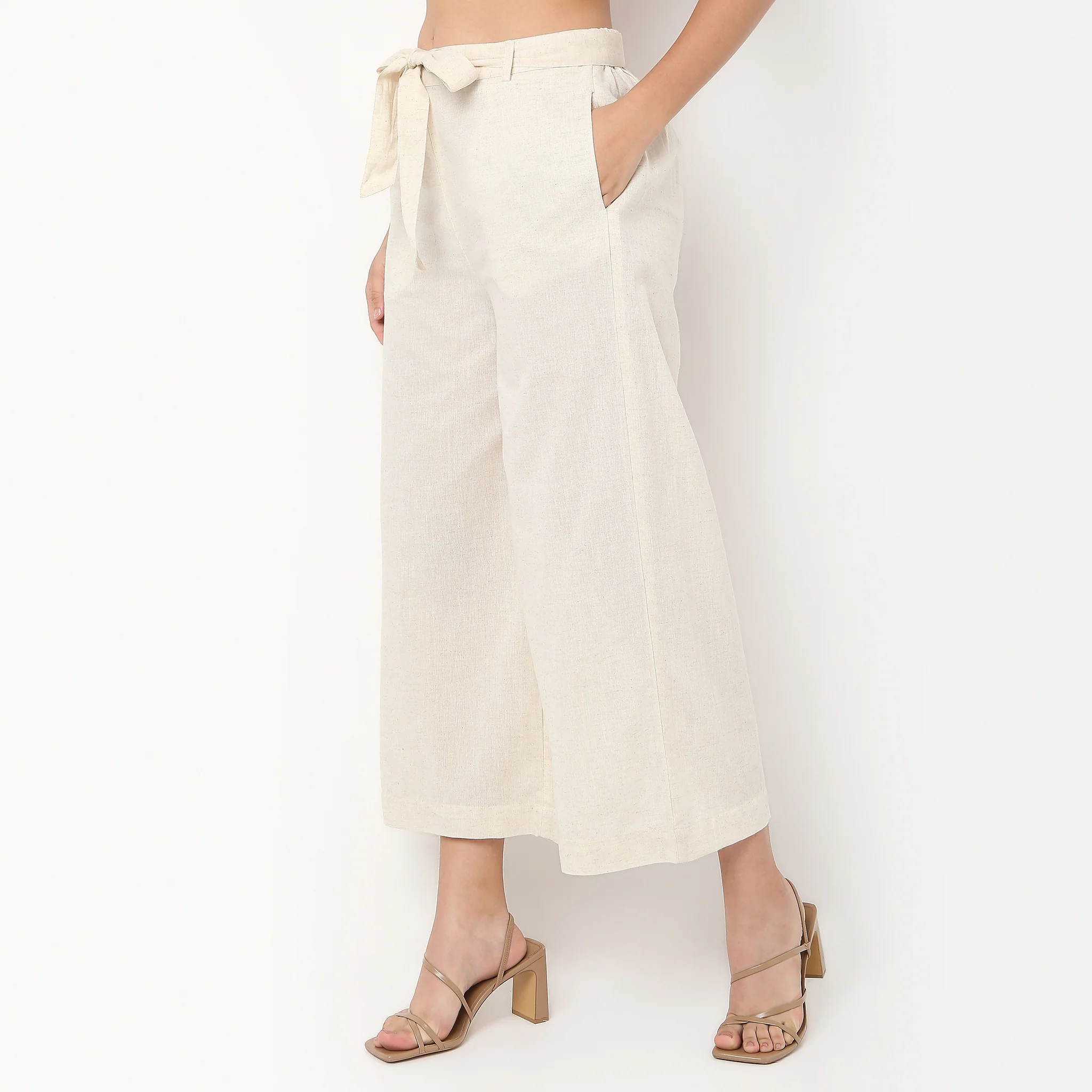 Solid Straight Fit High Rise Pants - Image 5