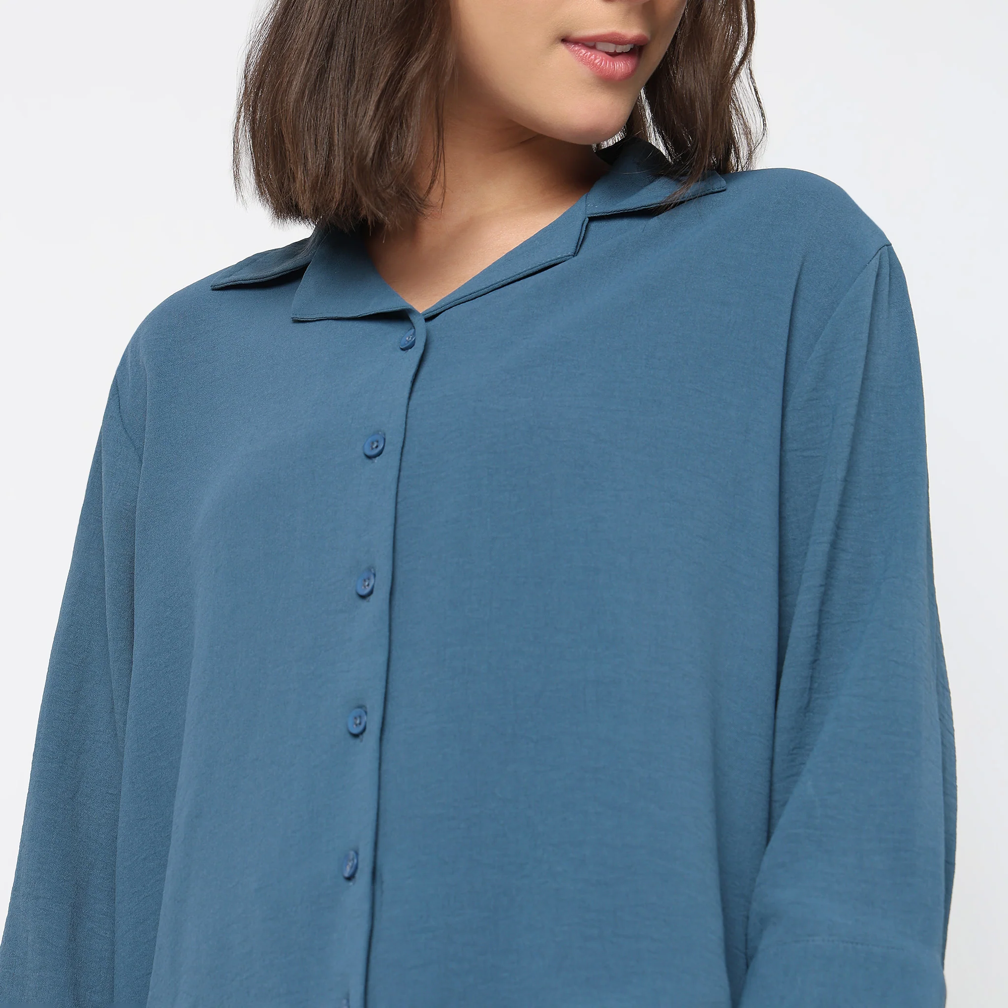 Solid Straight Lounge Shirt - Image 4