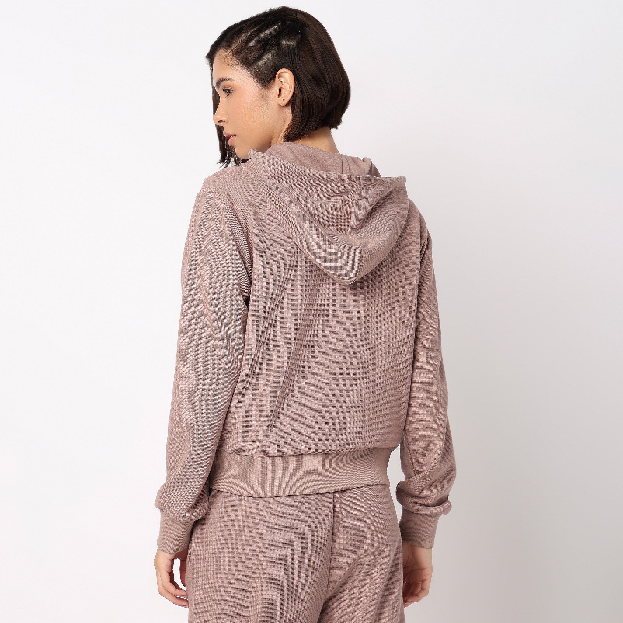 Solid Sweatshirt With Front Zipper Opening - Image 9