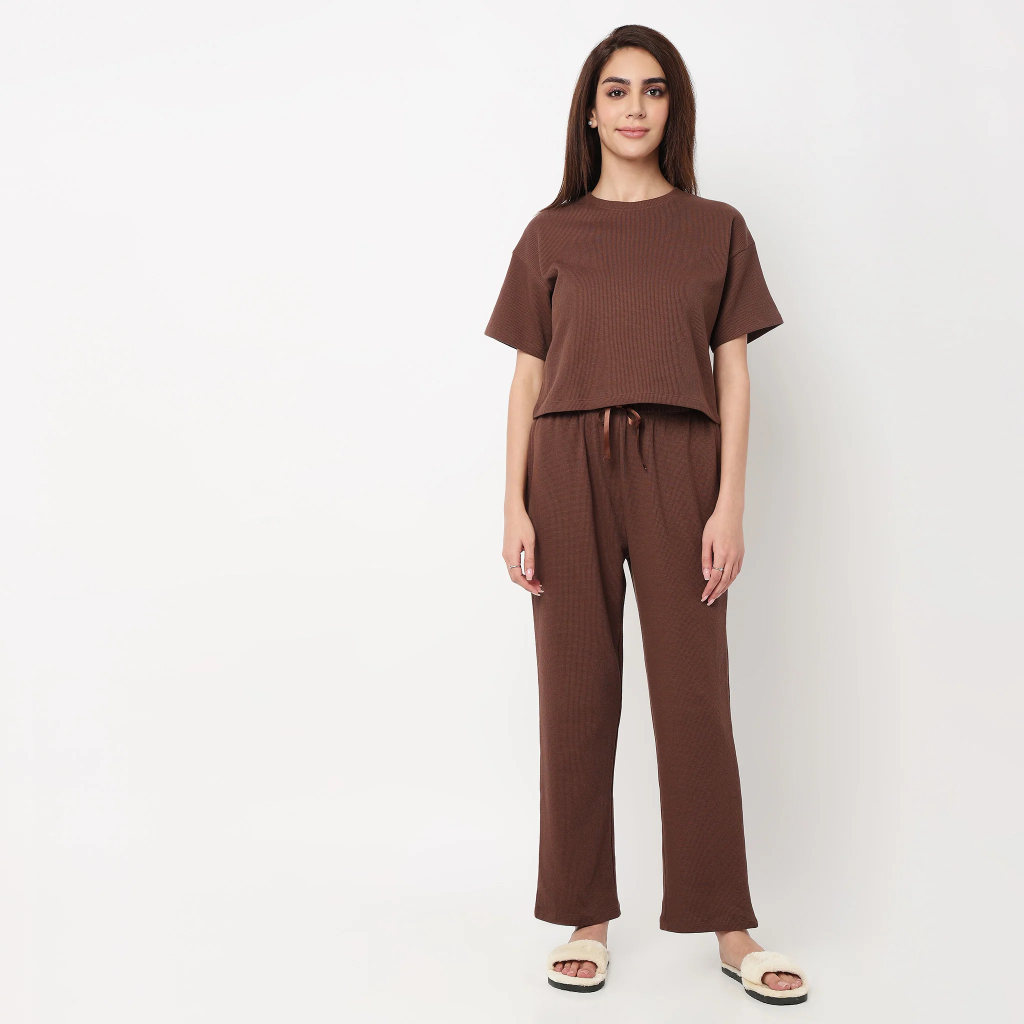 Solid T-Shirt with Pyjama Sleepwear Sets - Image 2