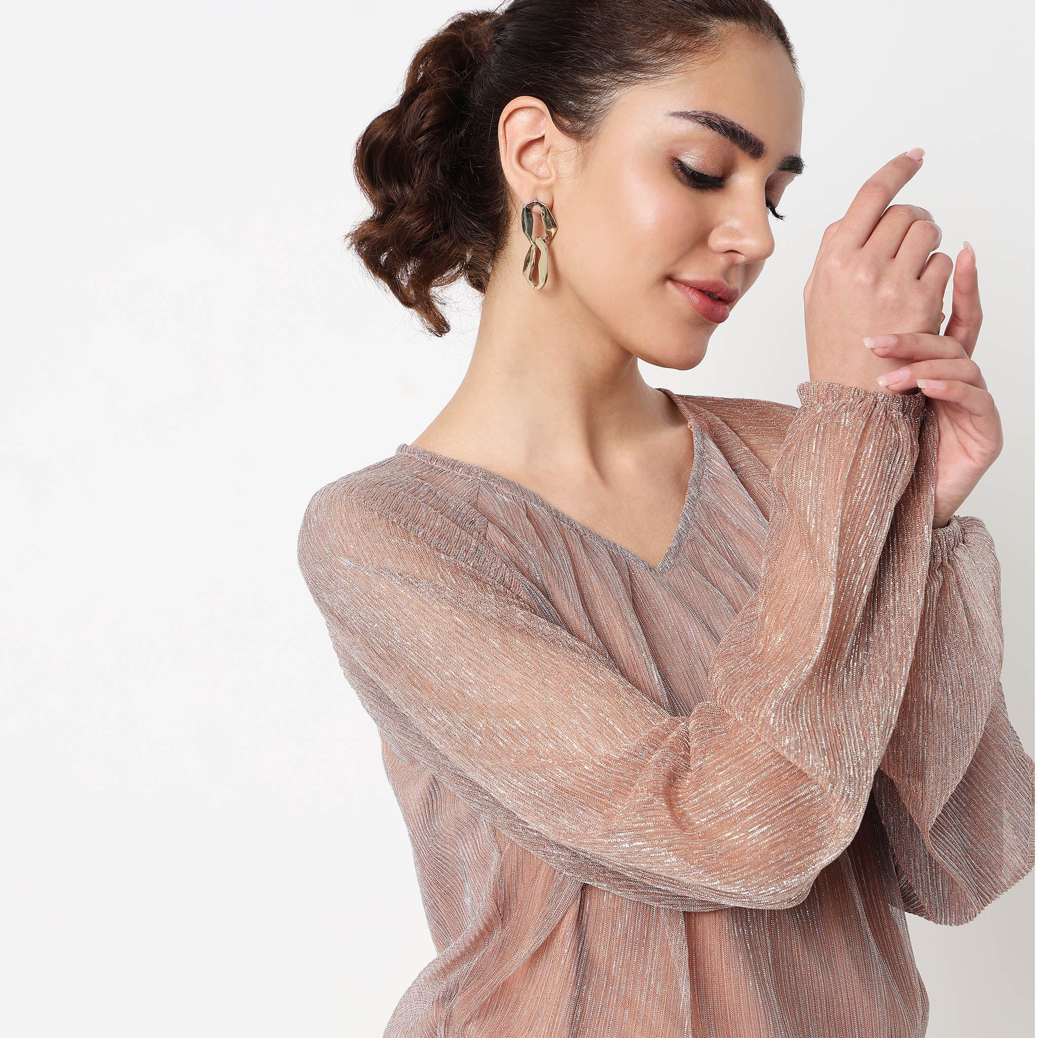 Solid V-Neck Top - Image 4