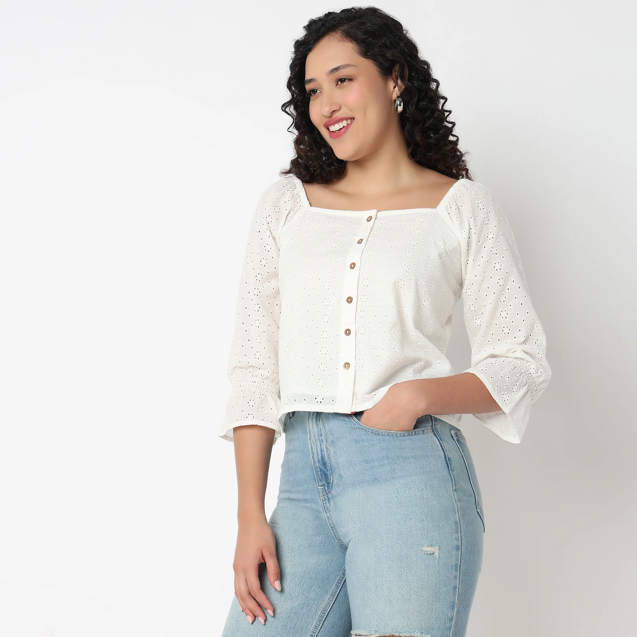 Square Neck Full Sleeve Top - Image 5