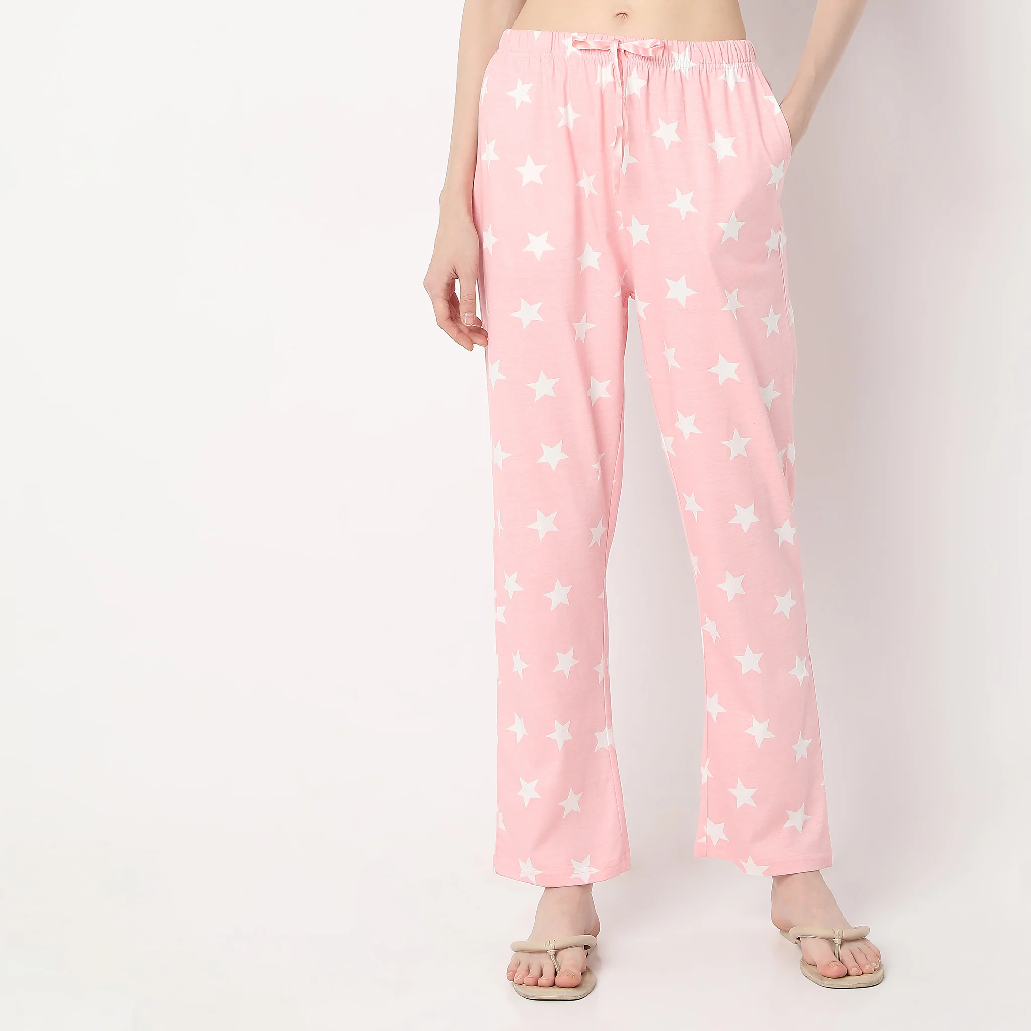 Star Print Ankle Length Core Lounge Pyjamas - Image 2