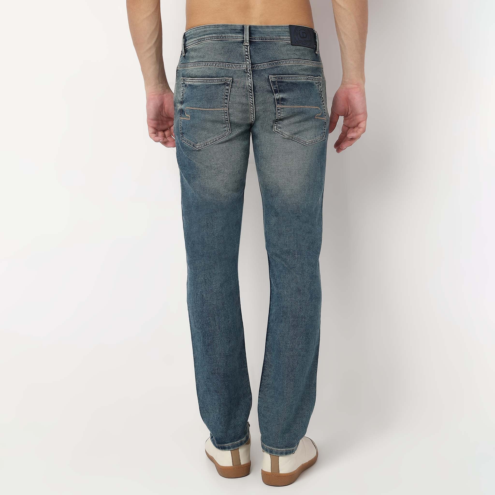Stone Wash Straight Fit Jeans - Image 3