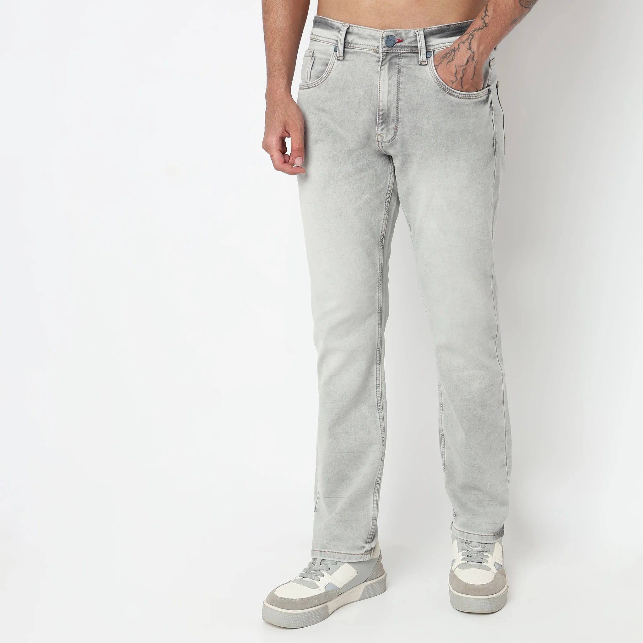 Stone Wash Relaxed Fit Jeans - Image 2
