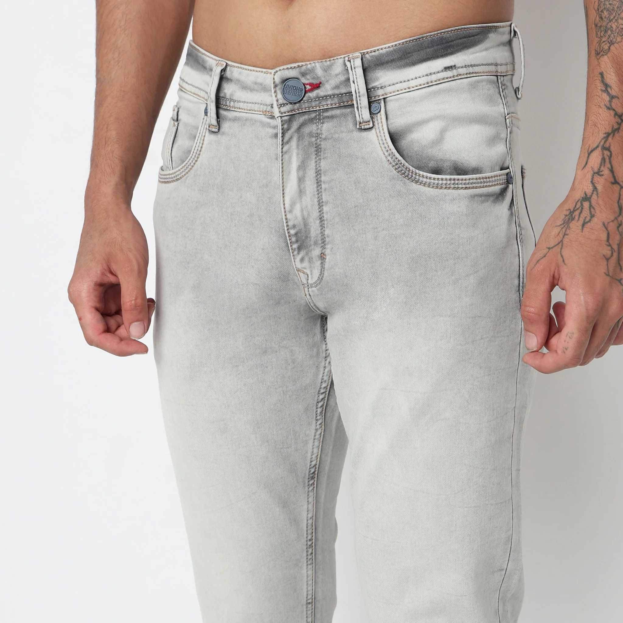 Stone Wash Relaxed Fit Jeans - Image 4