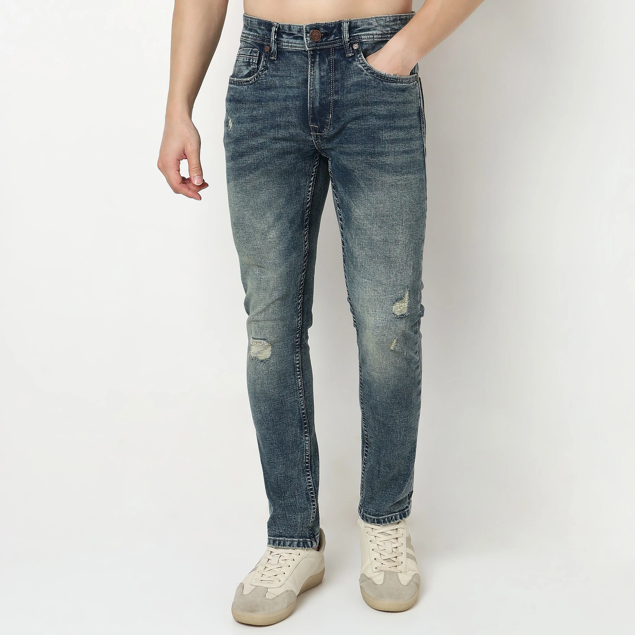 Stone Wash Slim Fit Jeans - Image 2