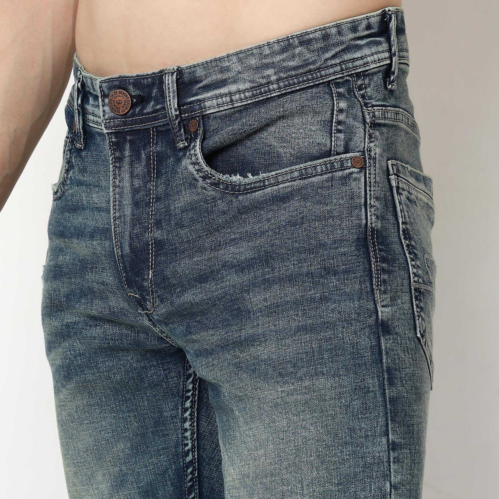 Stone Wash Slim Fit Jeans - Image 4