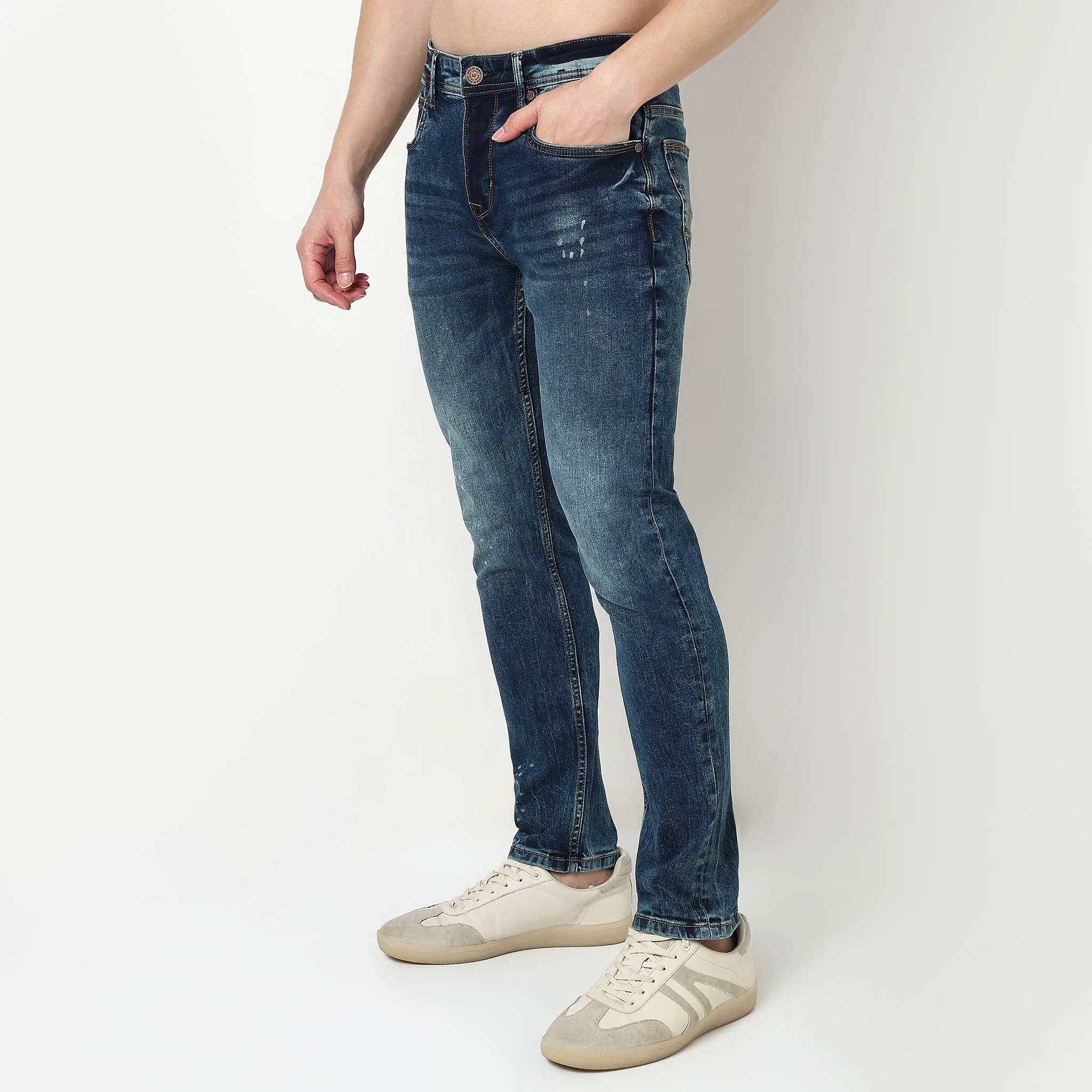 Stone Wash Slim Fit Jeans - Image 5
