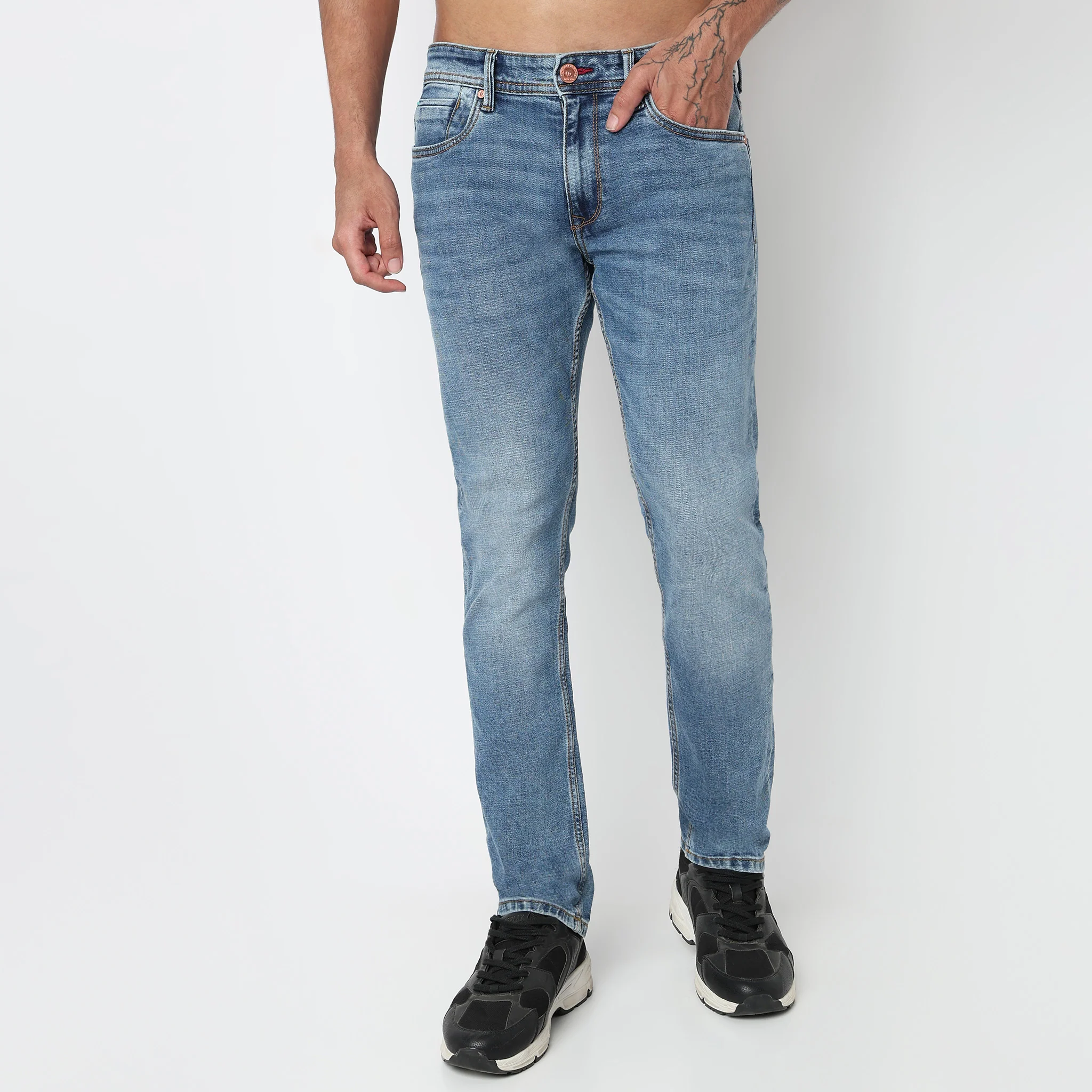 Stone Wash Straight Fit Jeans - Image 2