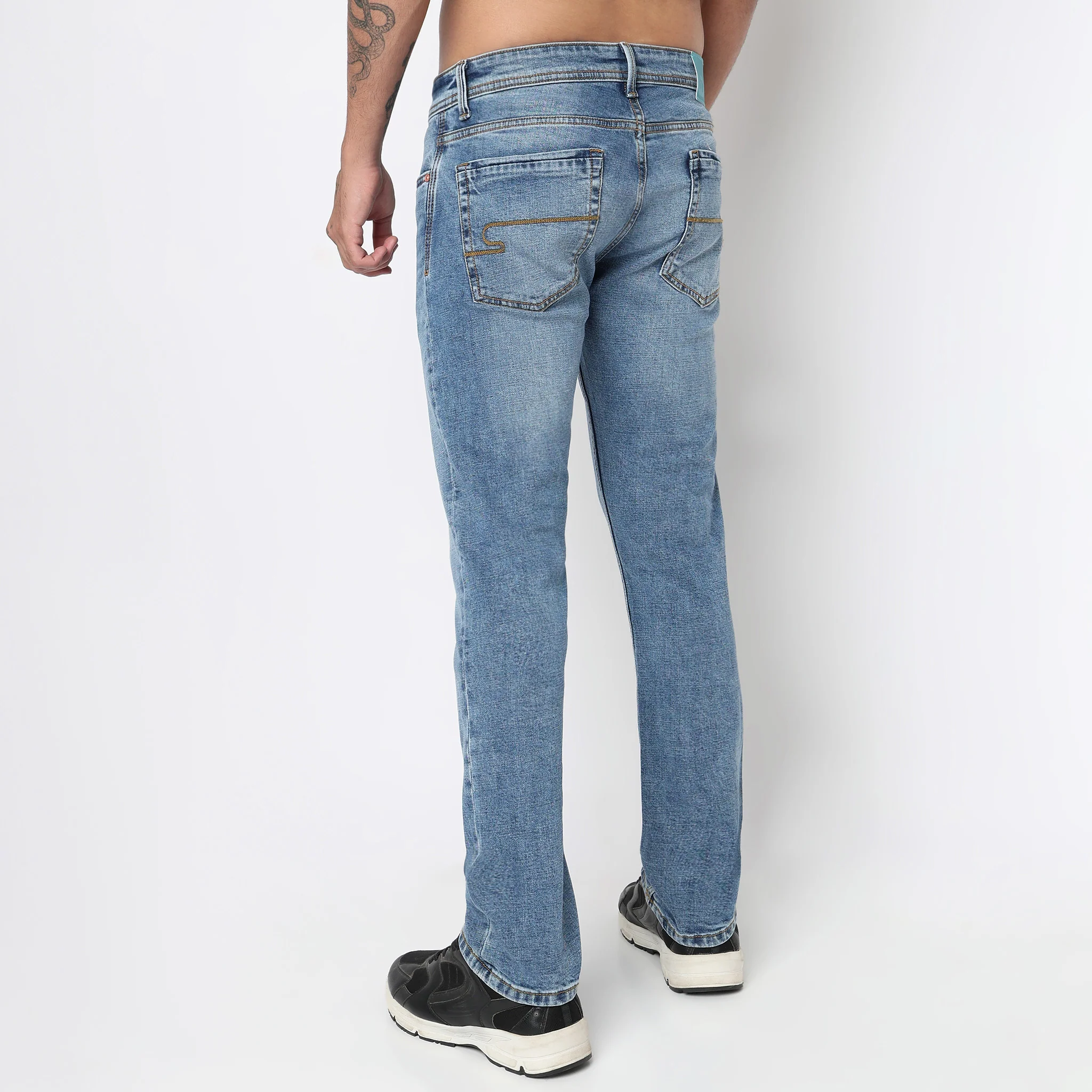 Stone Wash Straight Fit Jeans - Image 3