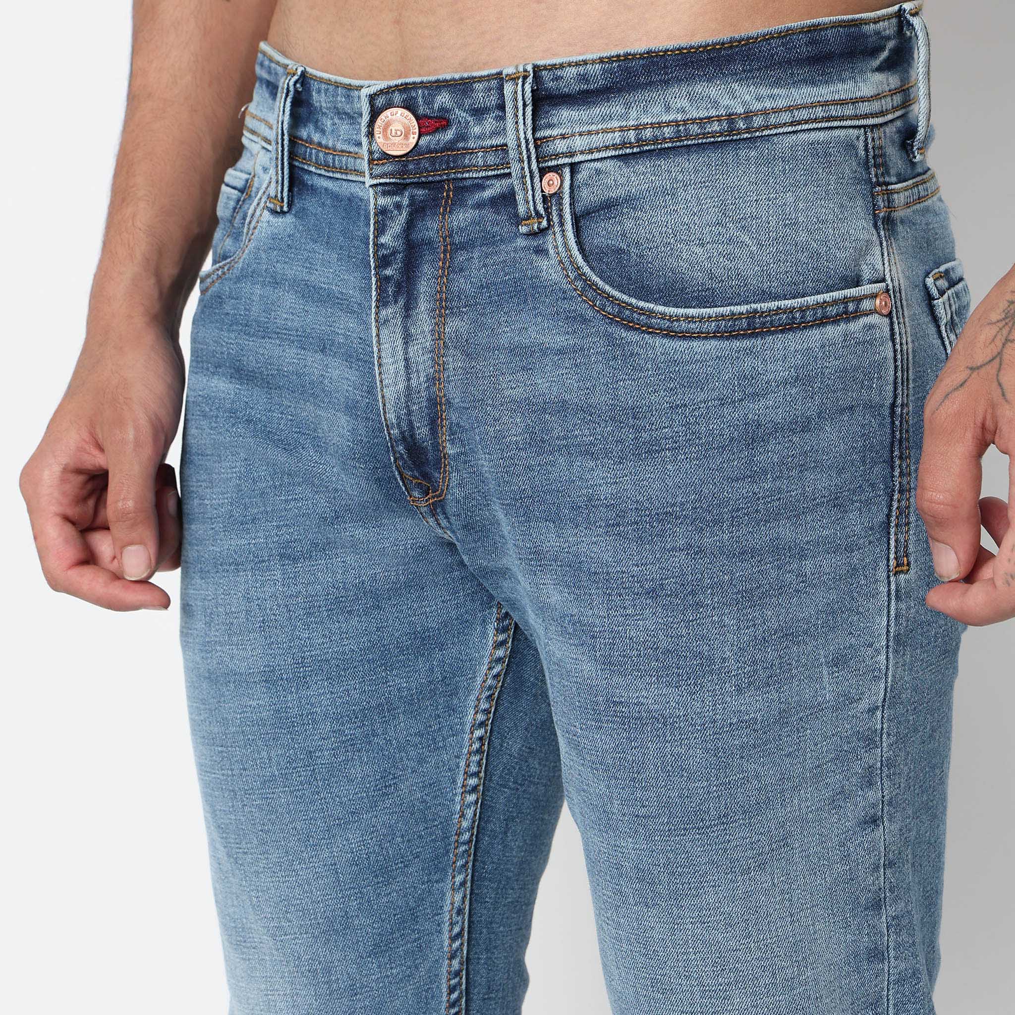 Stone Wash Straight Fit Jeans - Image 4