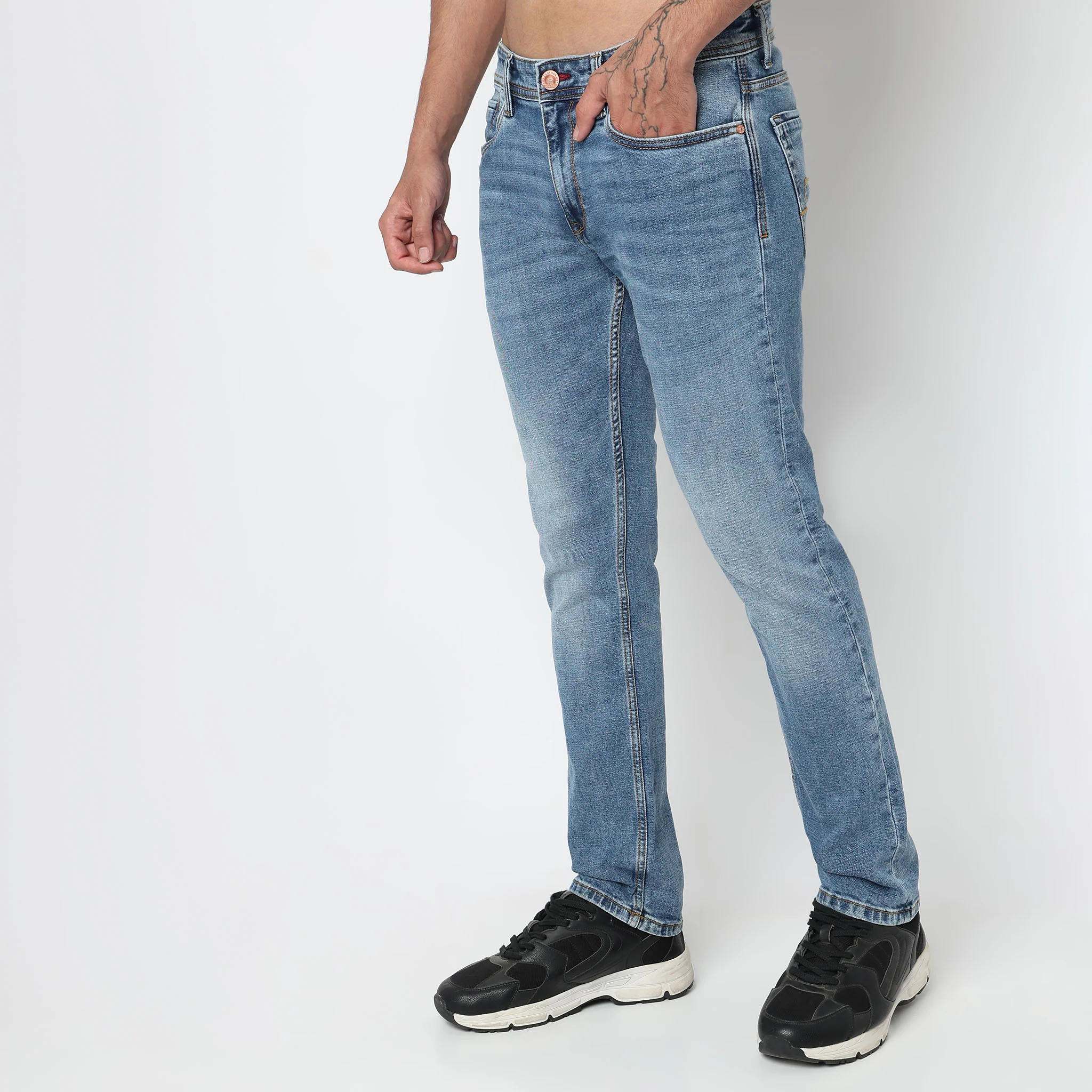 Stone Wash Straight Fit Jeans - Image 5