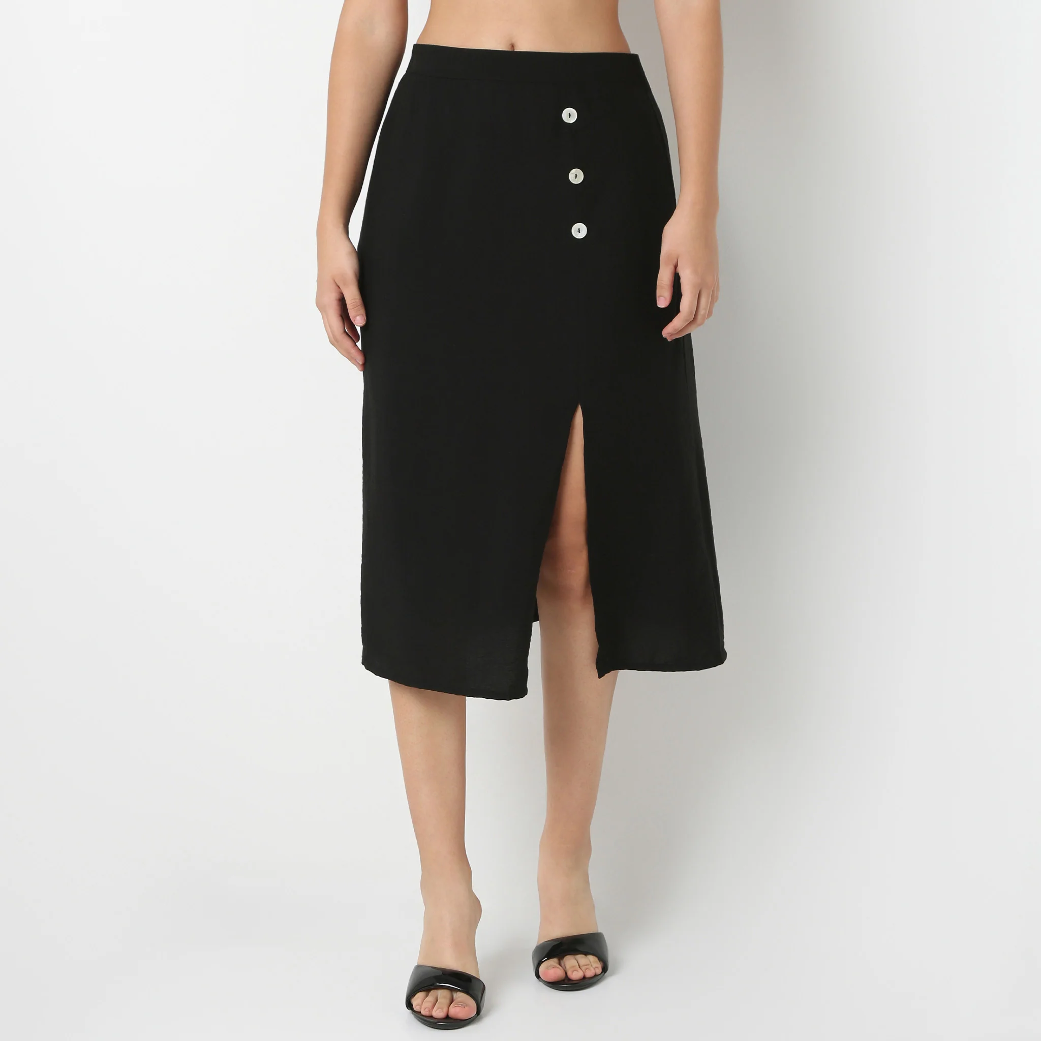 Straigh Fit High Rise Slit Skirt - Image 2