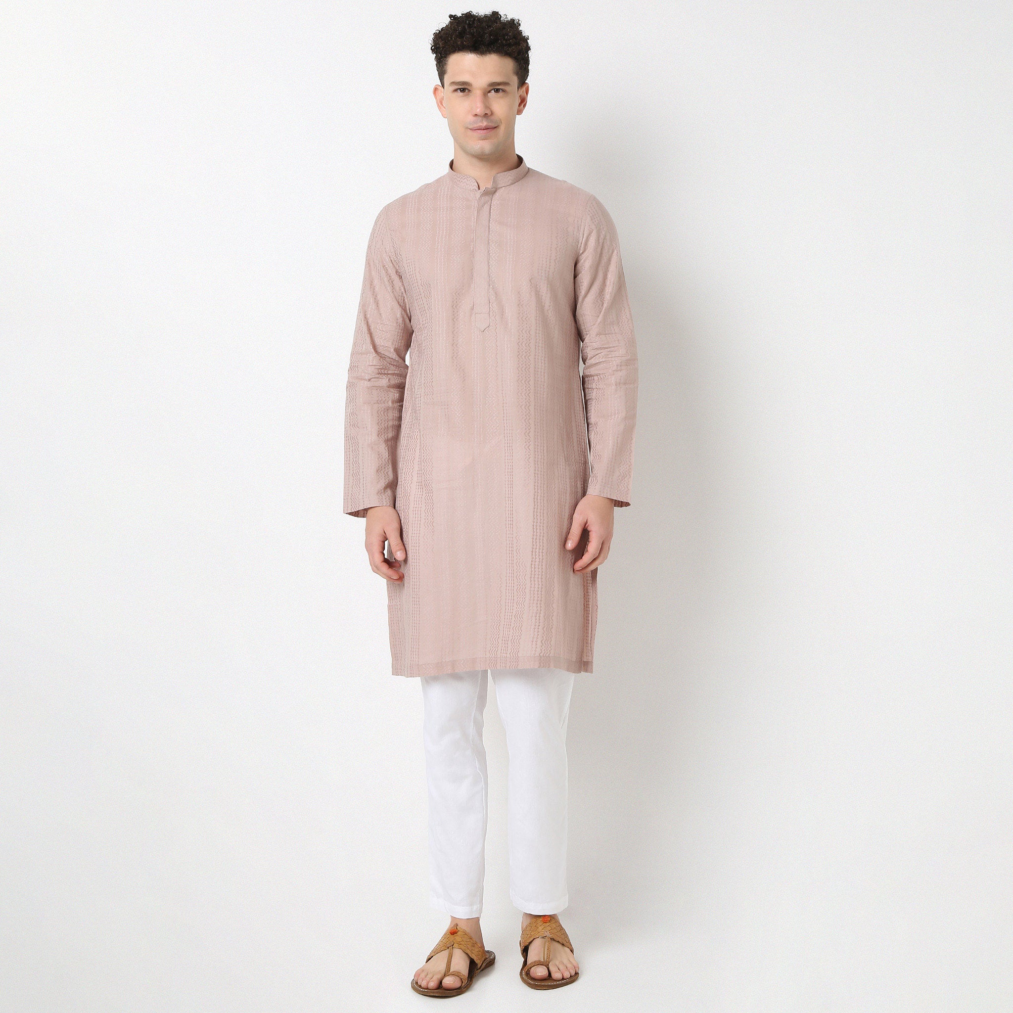 Straight Fit Lapet Long Kurta - Image 7