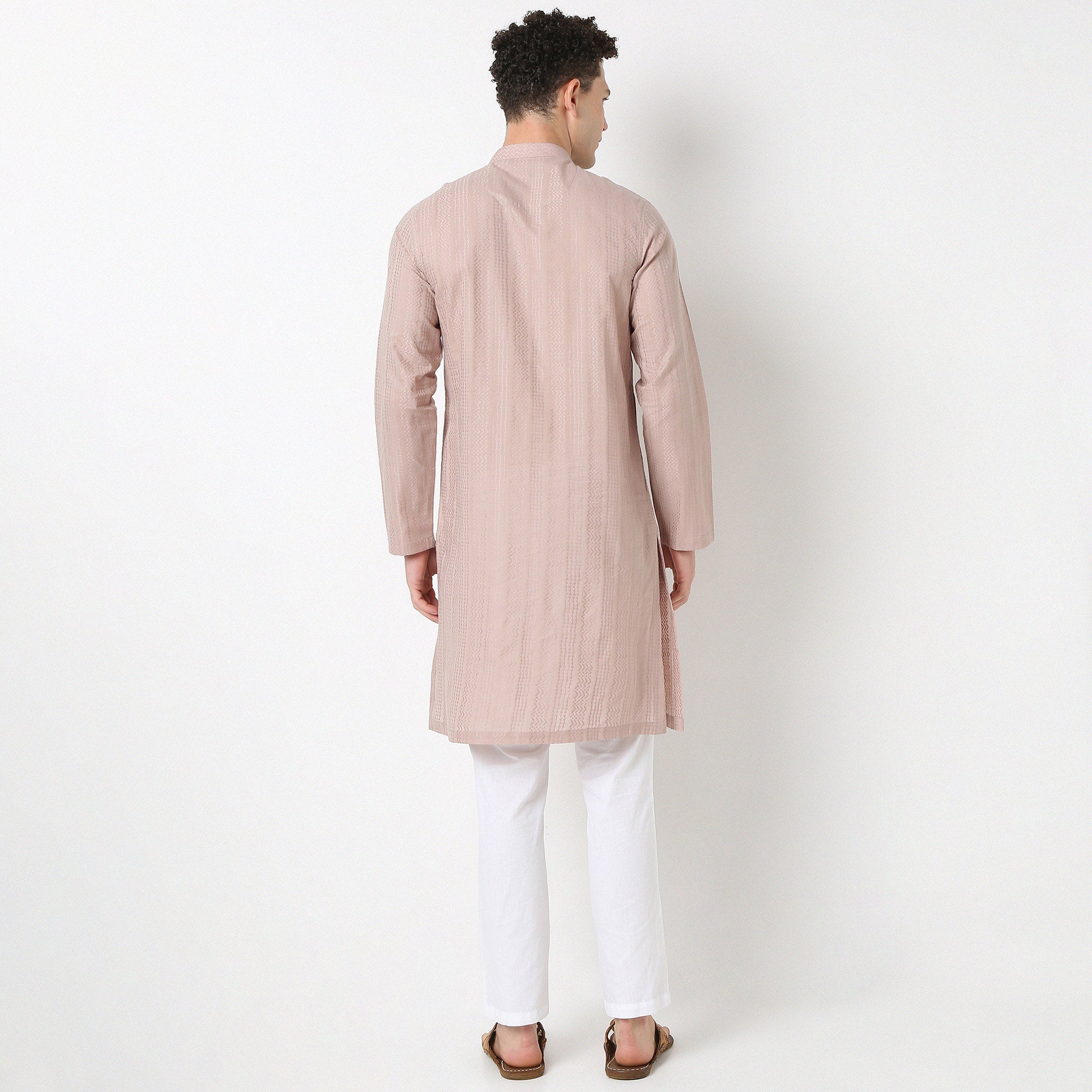Straight Fit Lapet Long Kurta - Image 8