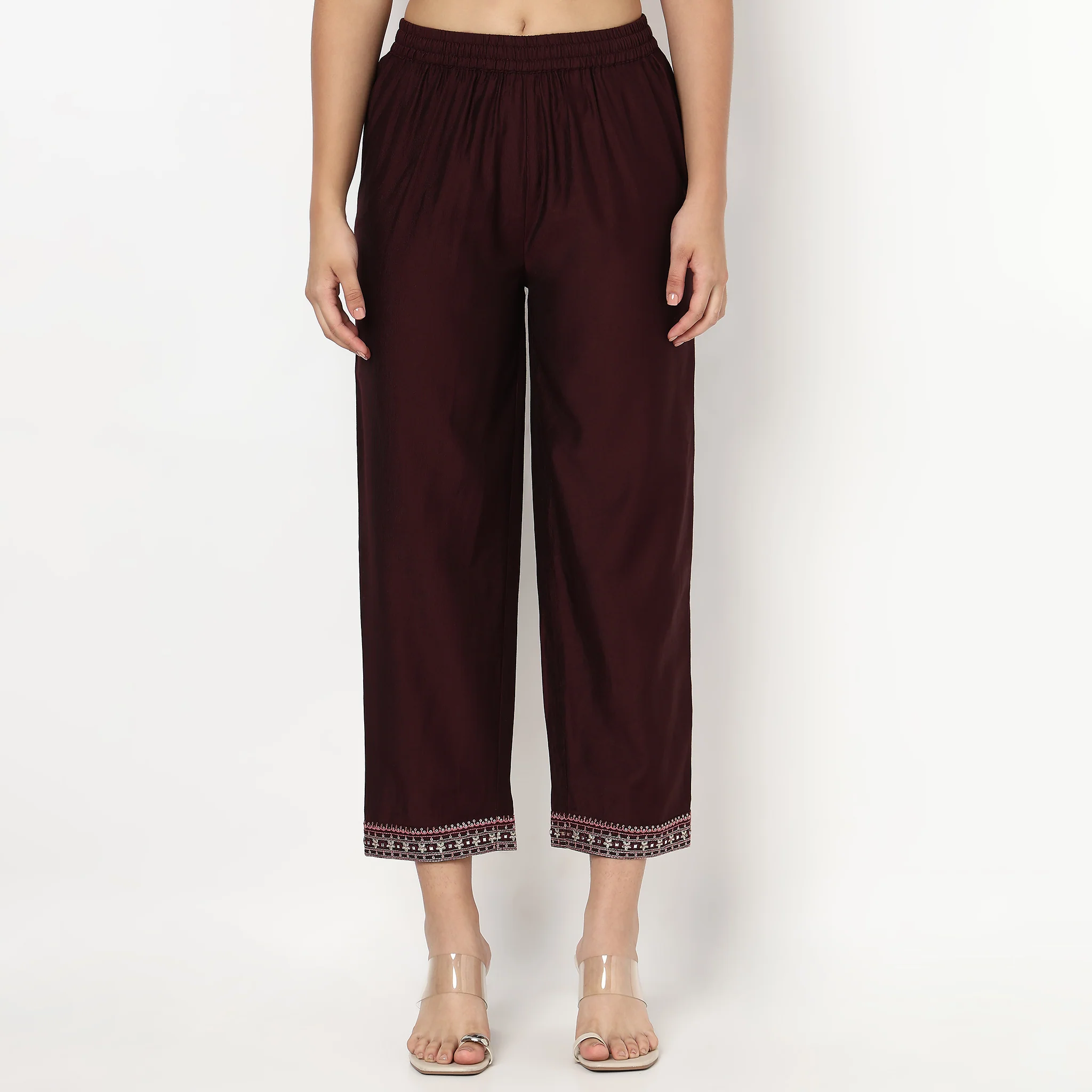 Straight Ankle Length Ethnic Pant - Image 2