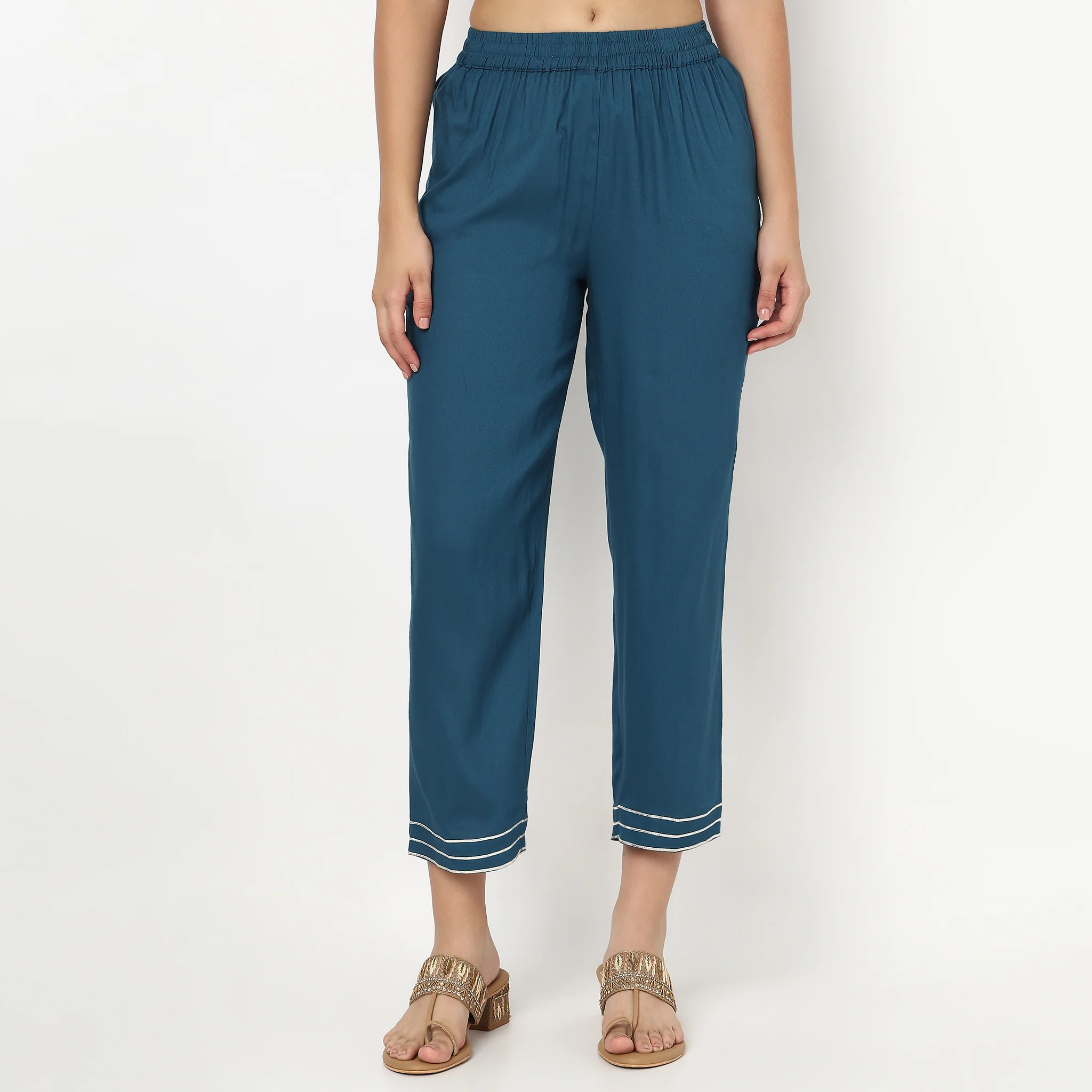 Straight Ankle Length Ethnic Pant - Image 2
