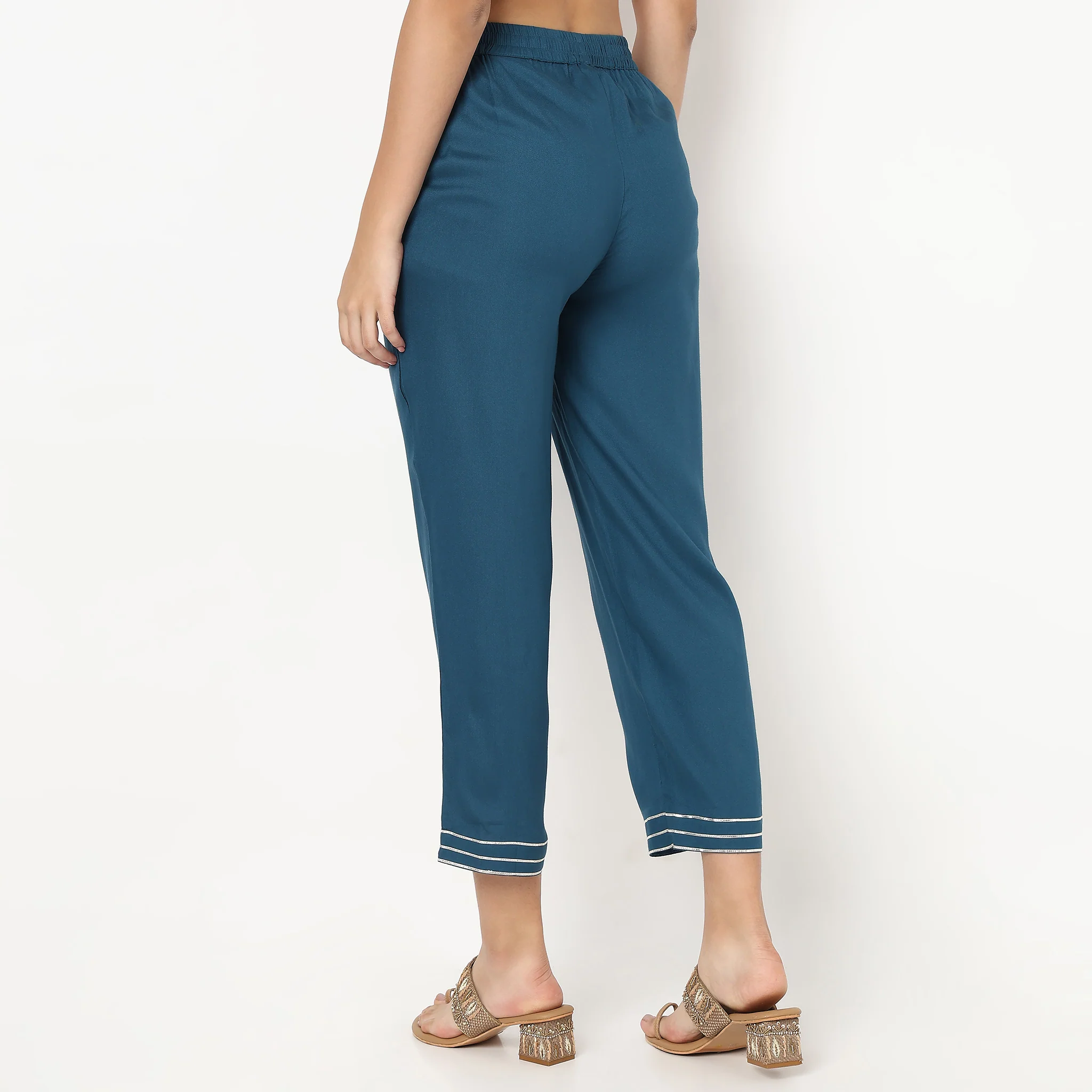 Straight Ankle Length Ethnic Pant - Image 3