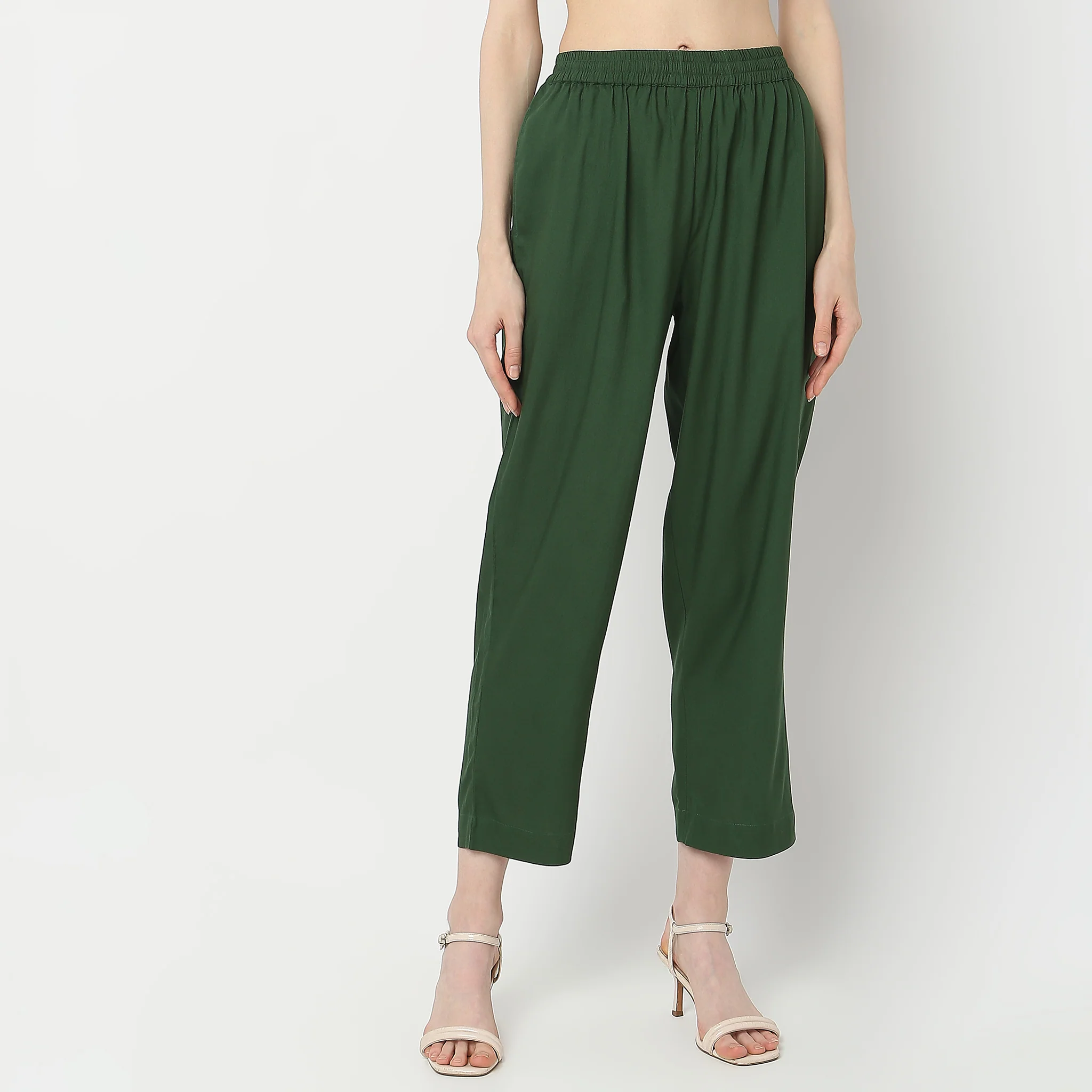 Straight Fit Ankle Length Ethnic Pants - Image 2