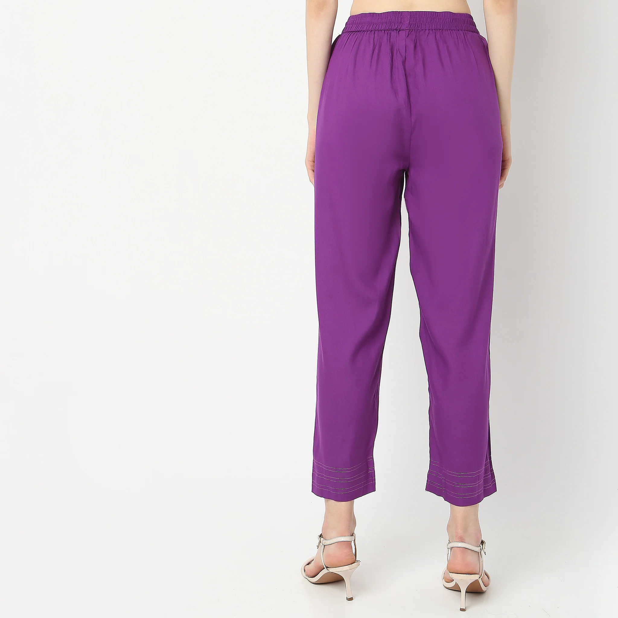 Straight Fit Ankle Length Ethnic Pants - Image 3