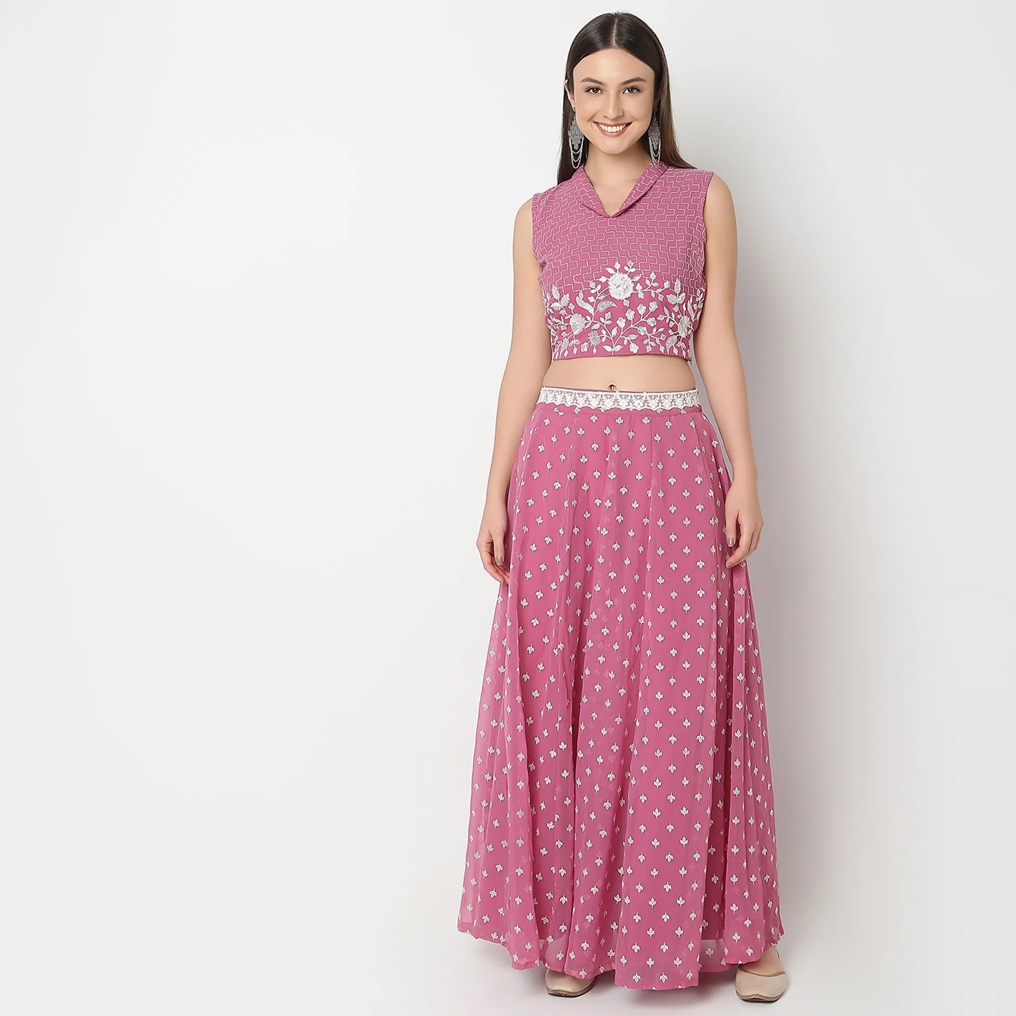 Straight Fit Embroidered Crop Top - Image 2