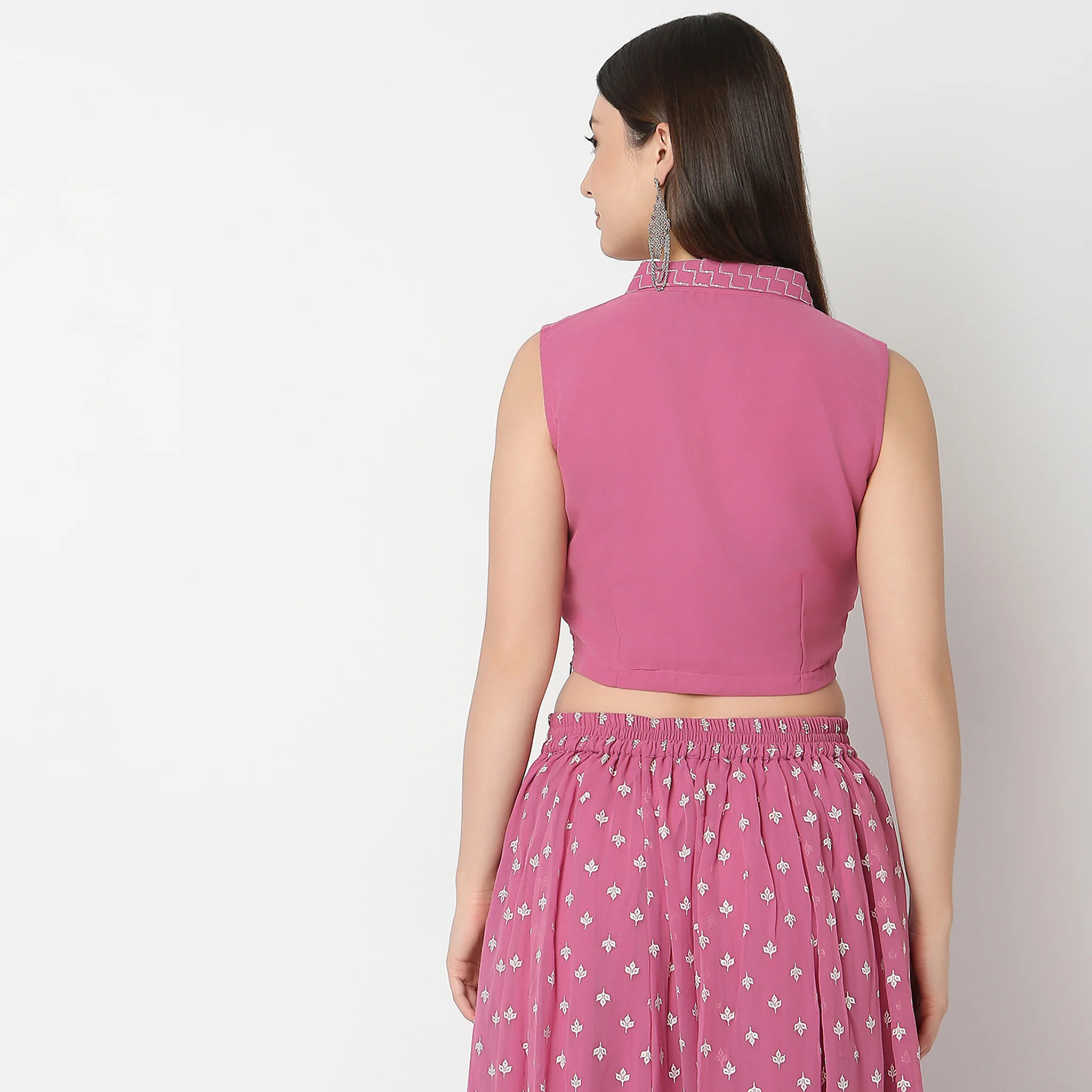 Straight Fit Embroidered Crop Top - Image 3