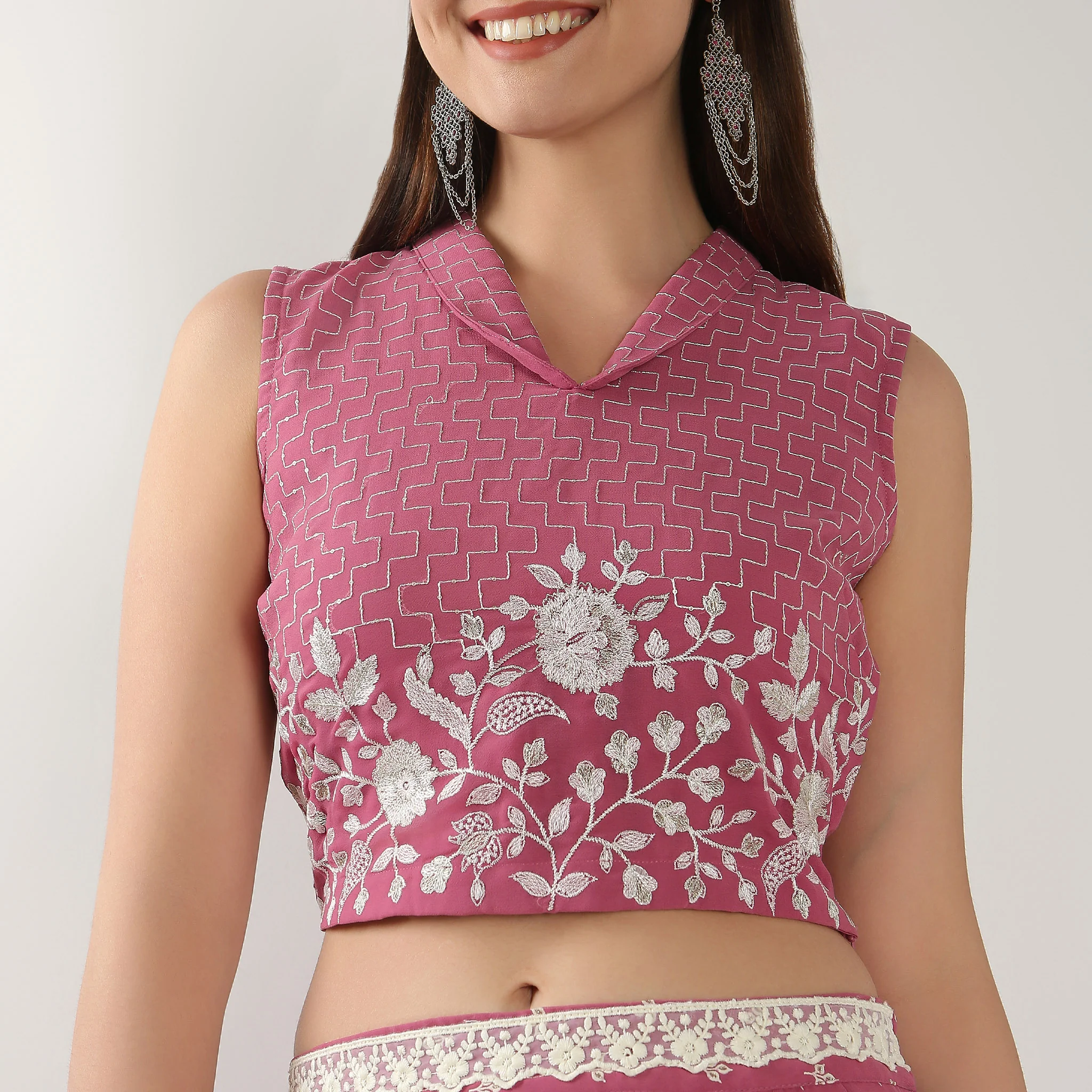 Straight Fit Embroidered Crop Top - Image 4