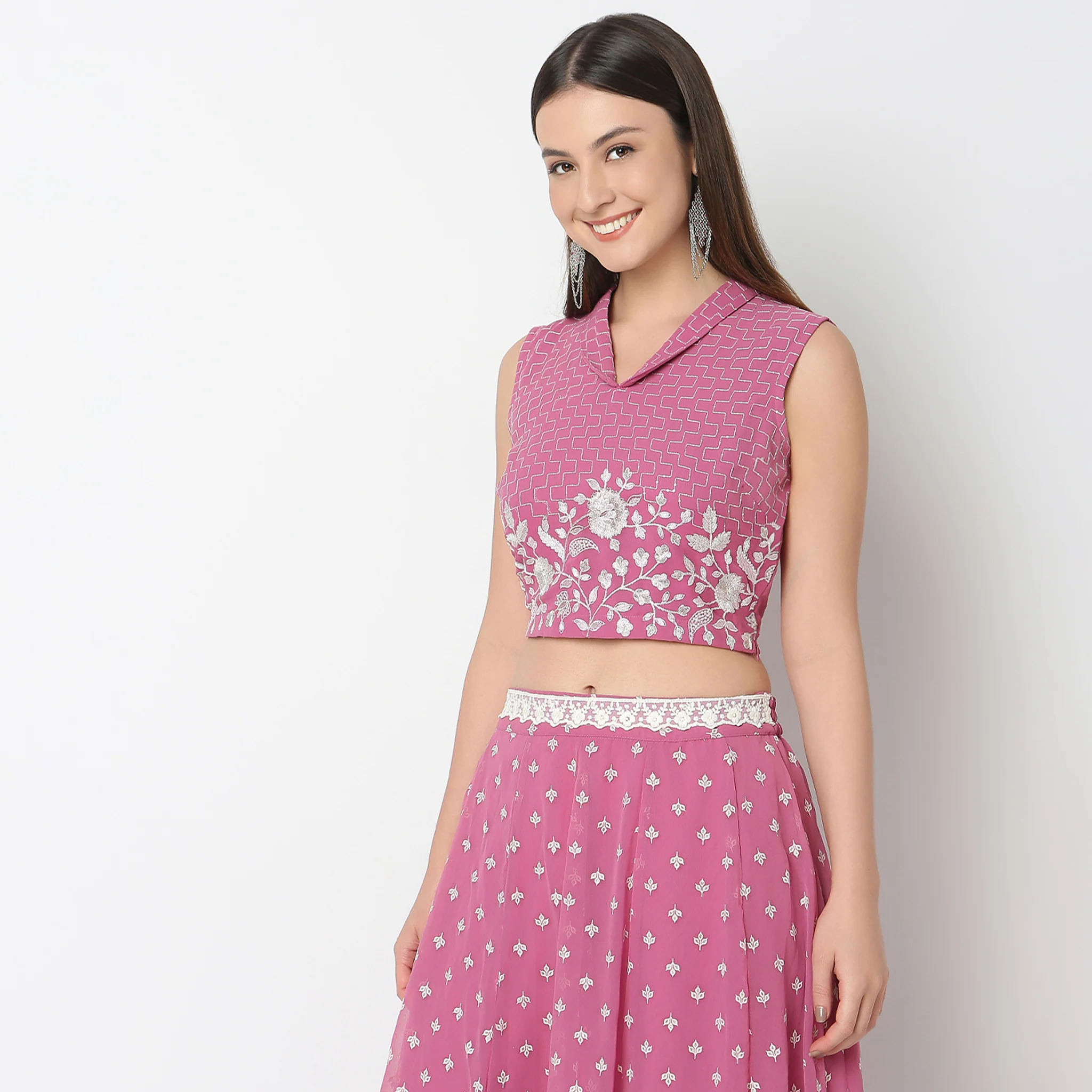 Straight Fit Embroidered Crop Top - Image 5