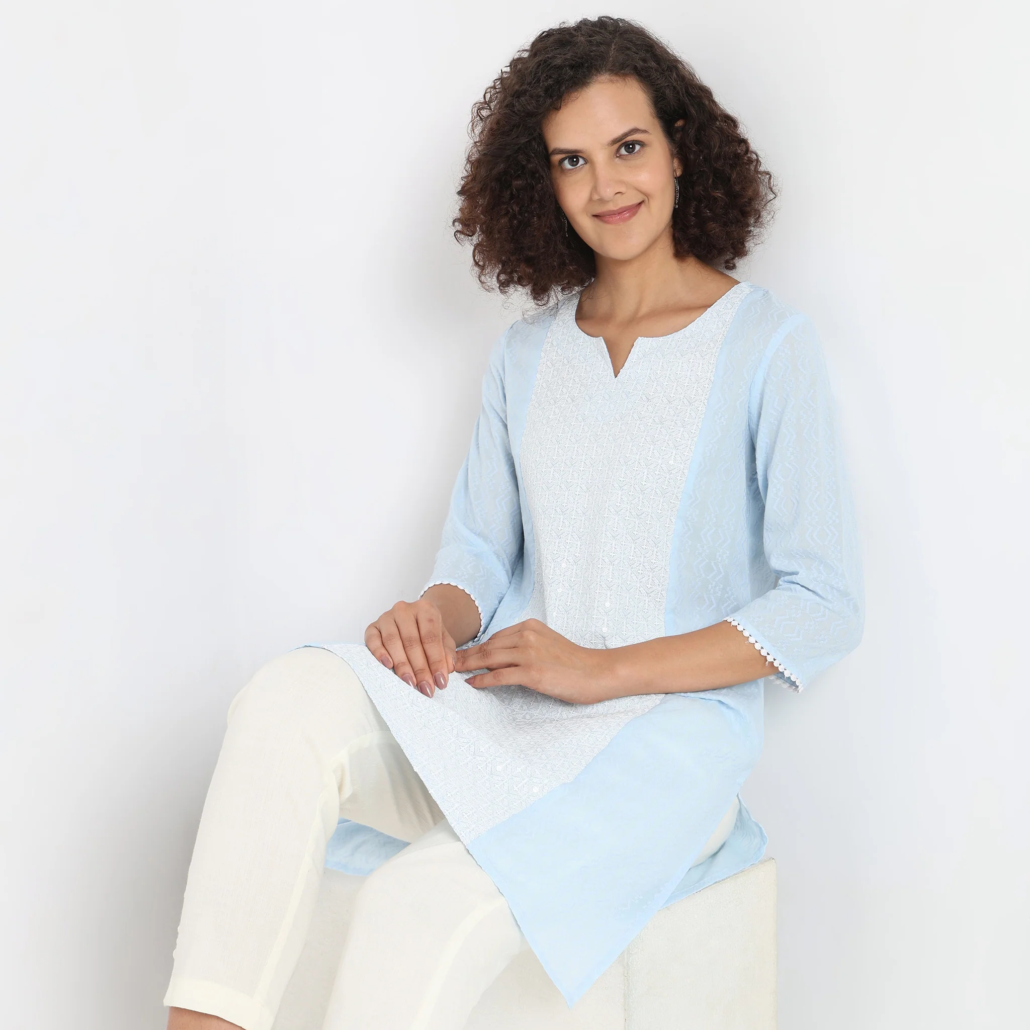 Straight Fit Embroidered Kurta - Image 12