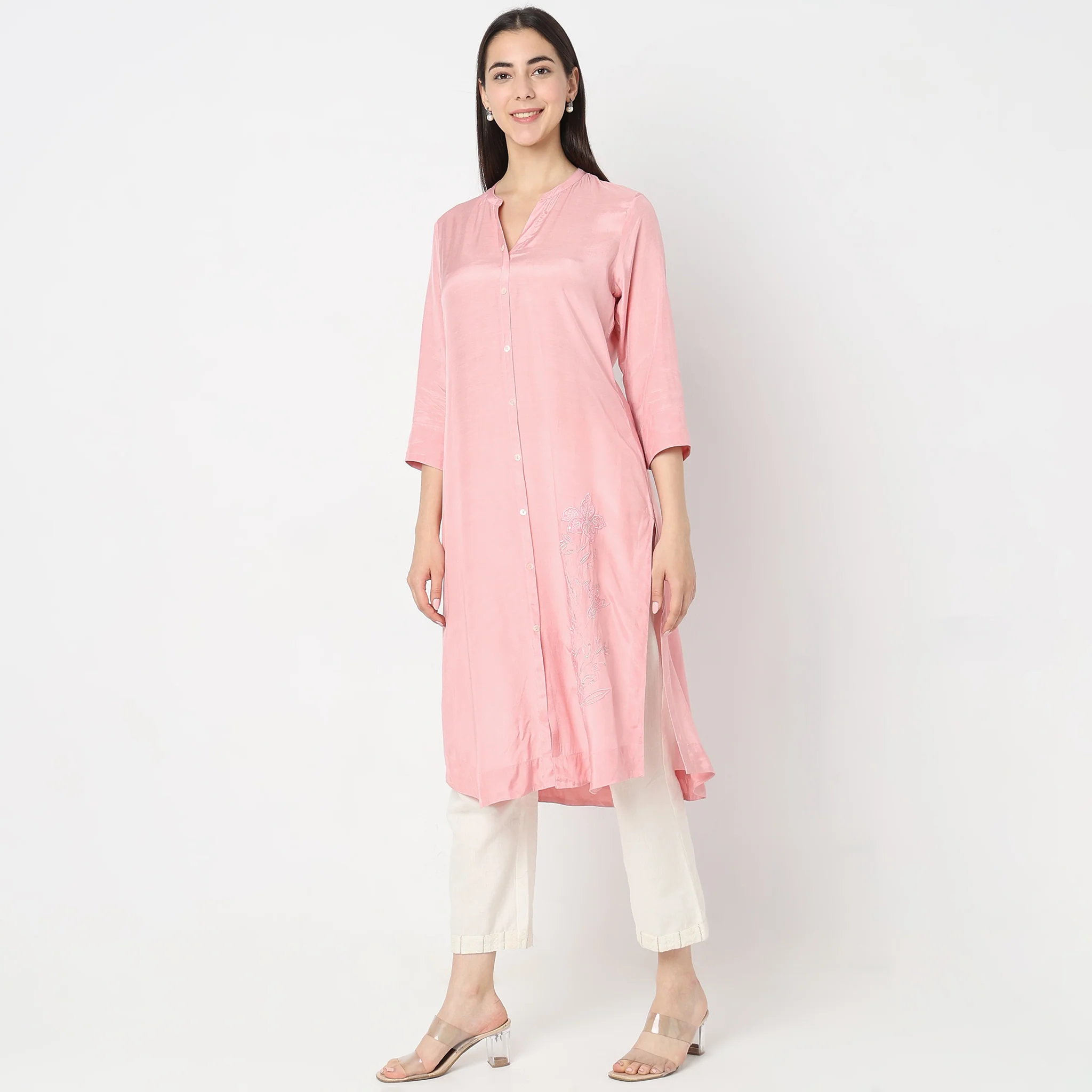 Straight Fit Embroidered Kurta - Image 5
