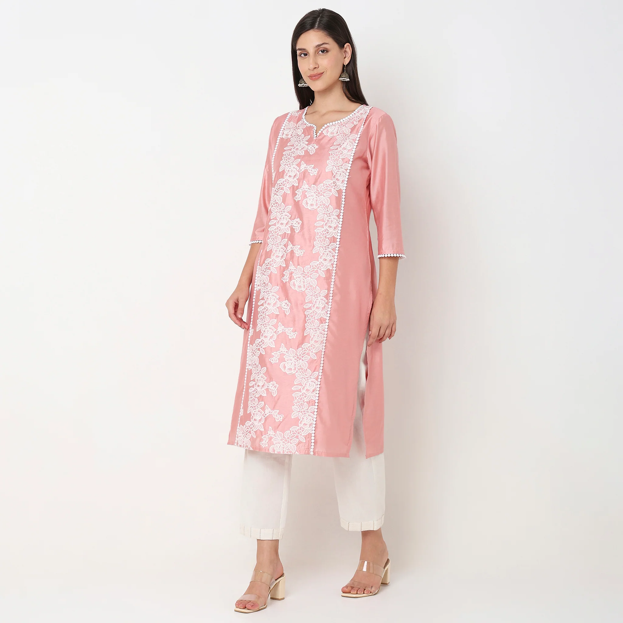 Straight Fit Embroidered Kurta - Image 5