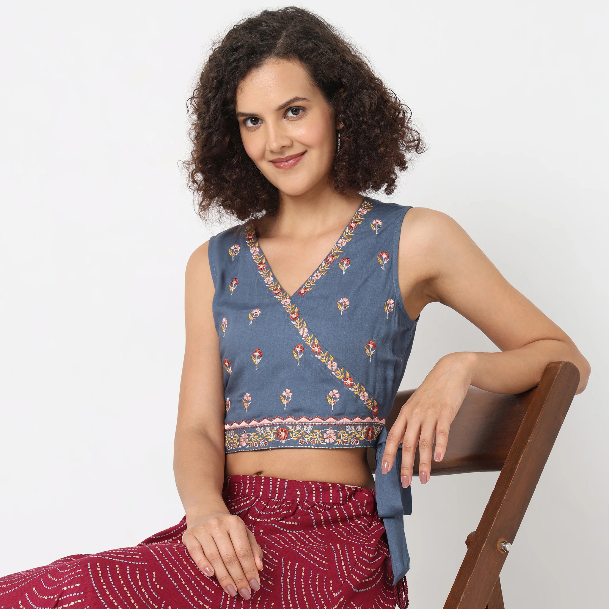 Straight Fit Embroidered Top - Image 2