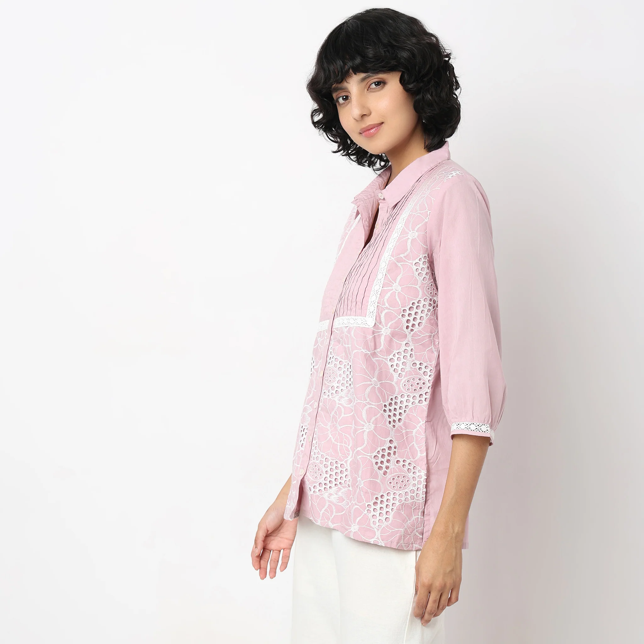 Straight Fit Embroidered Top - Image 5