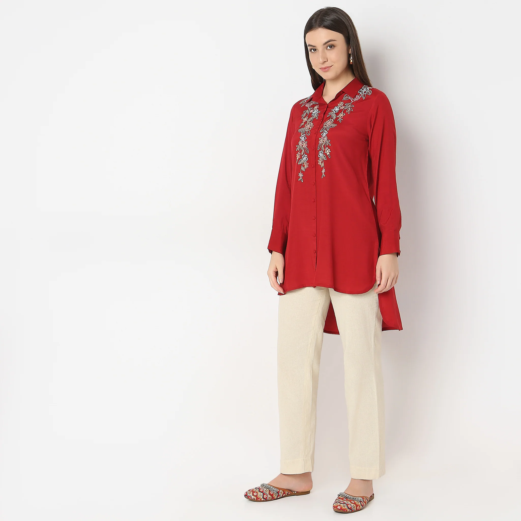 Straight Fit Embroidered Tunic - Image 5
