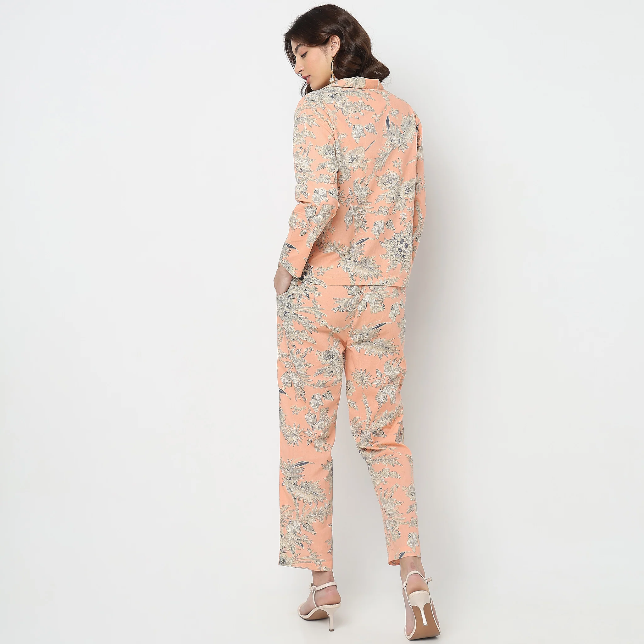 Straight Fit Floral Top With Palazzo Co-Ords - Image 3