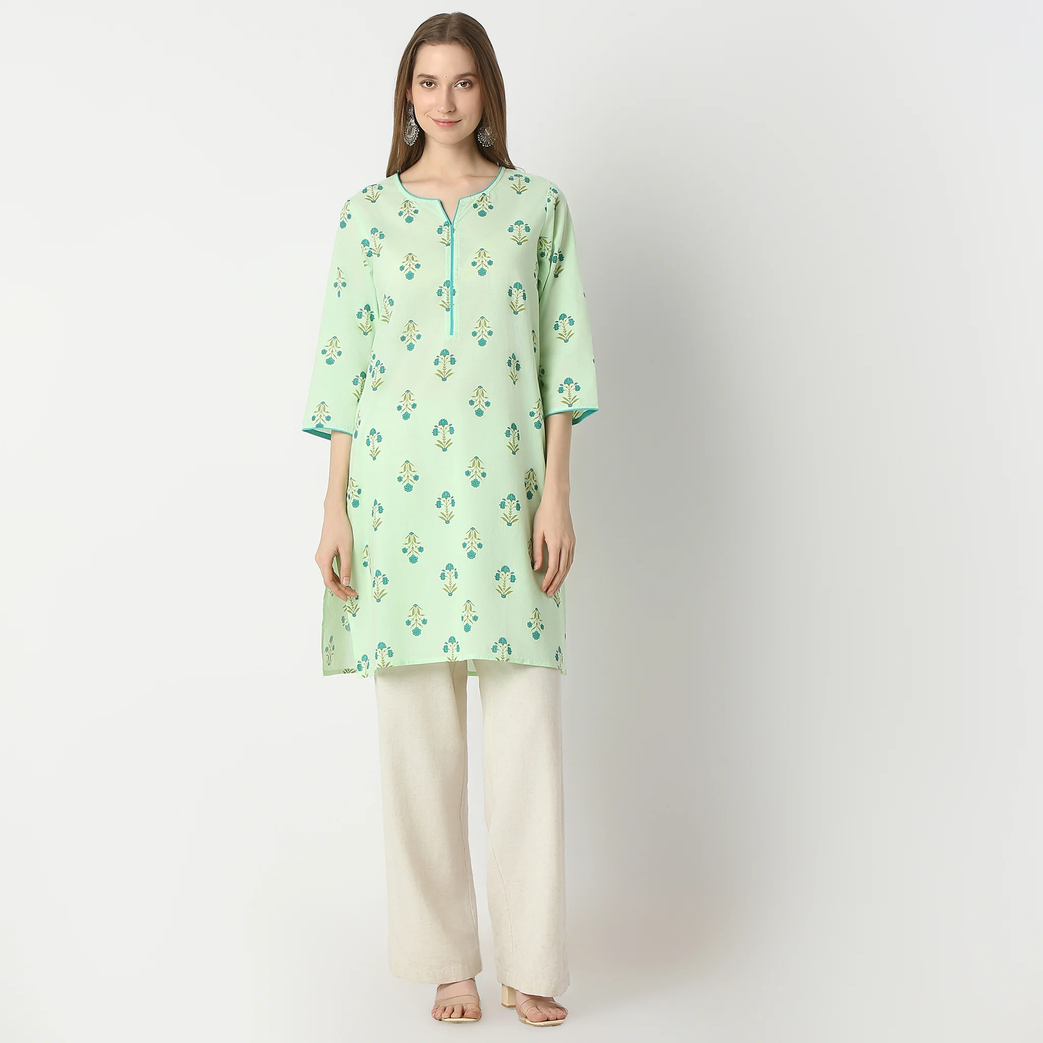 Floral Straight Kurta - Image 2