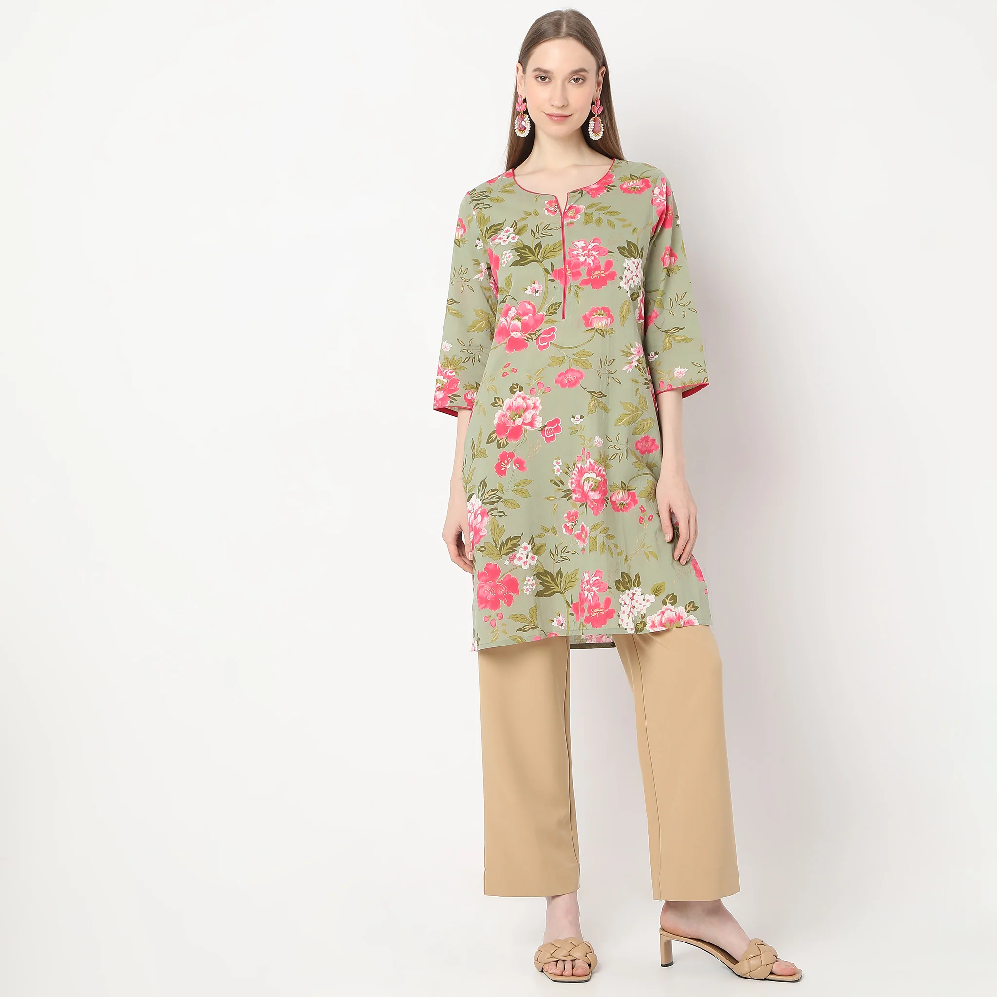 Floral Straight Kurta - Image 2