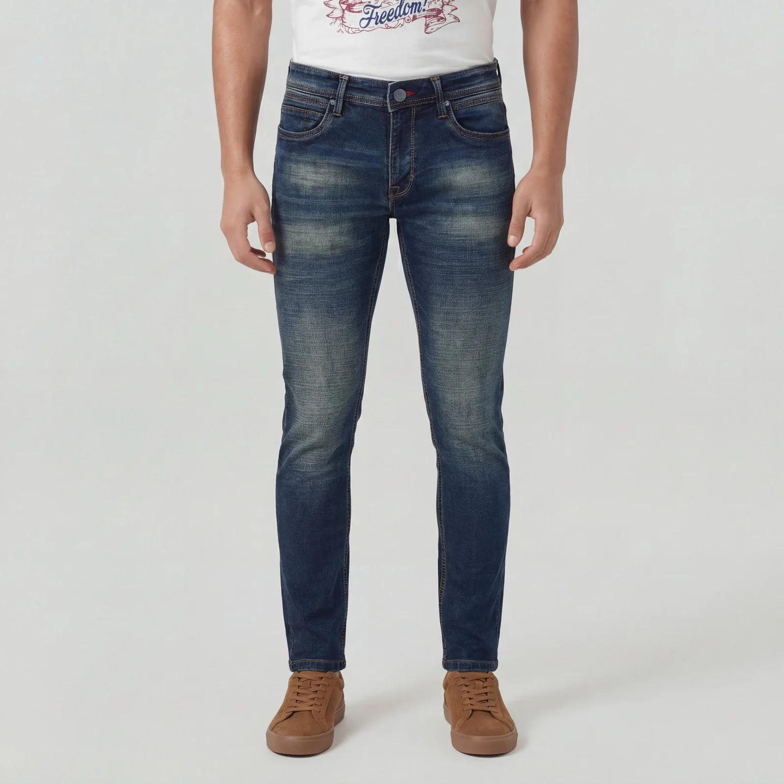Straight Fit Knitted Full Length Jeans - Image 2