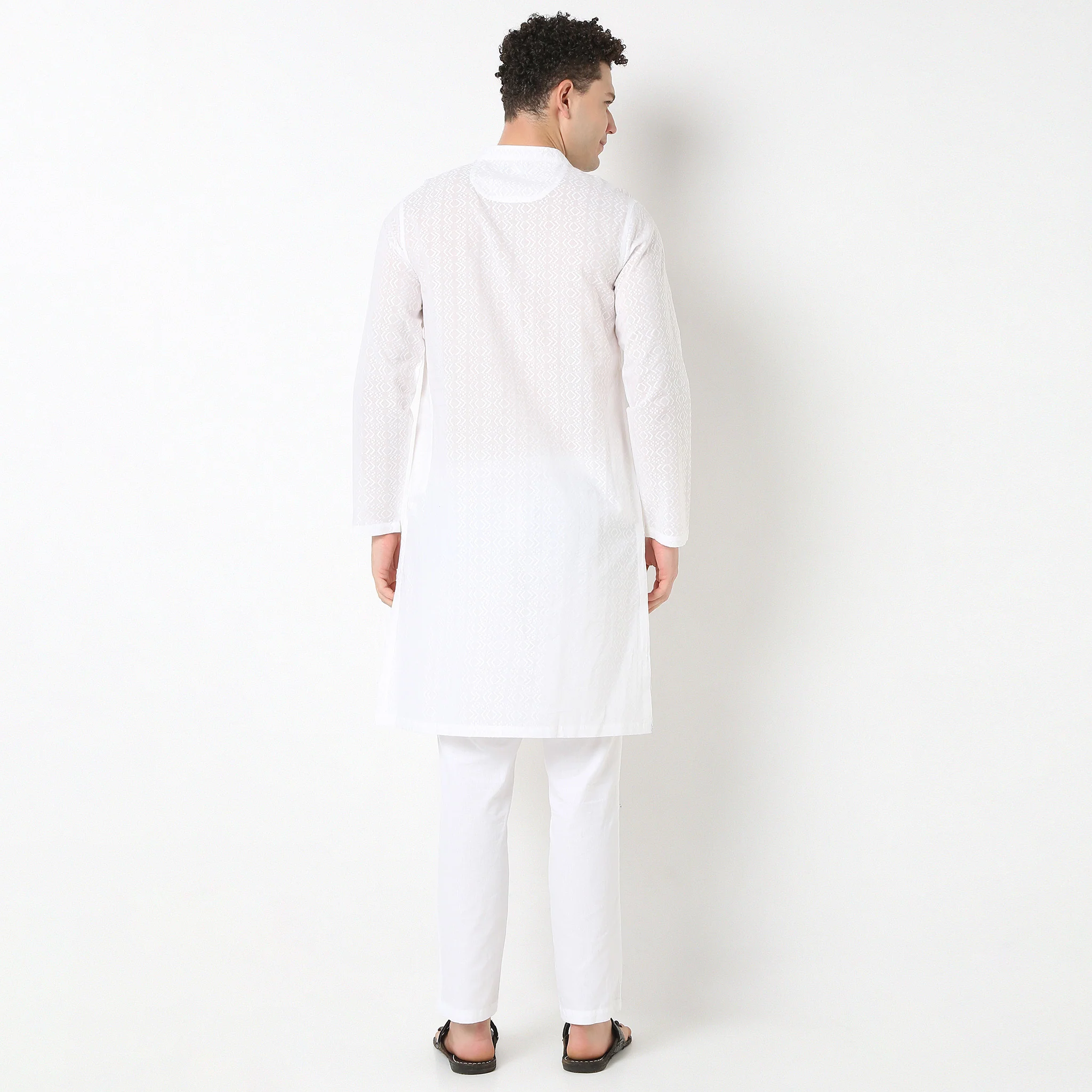 Straight Fit Lapet Long Kurta - Image 3