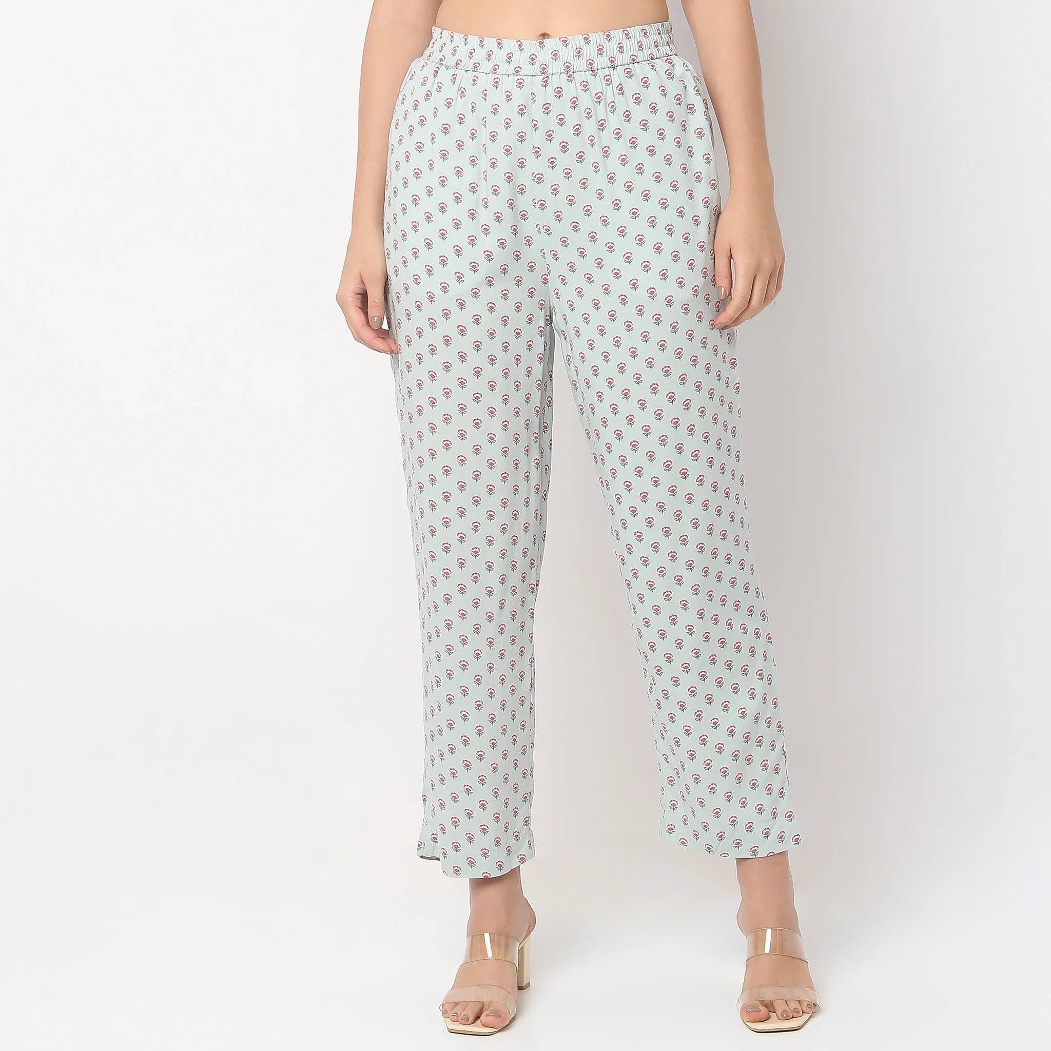 Straight Fit Mid Rise Pants - Image 2