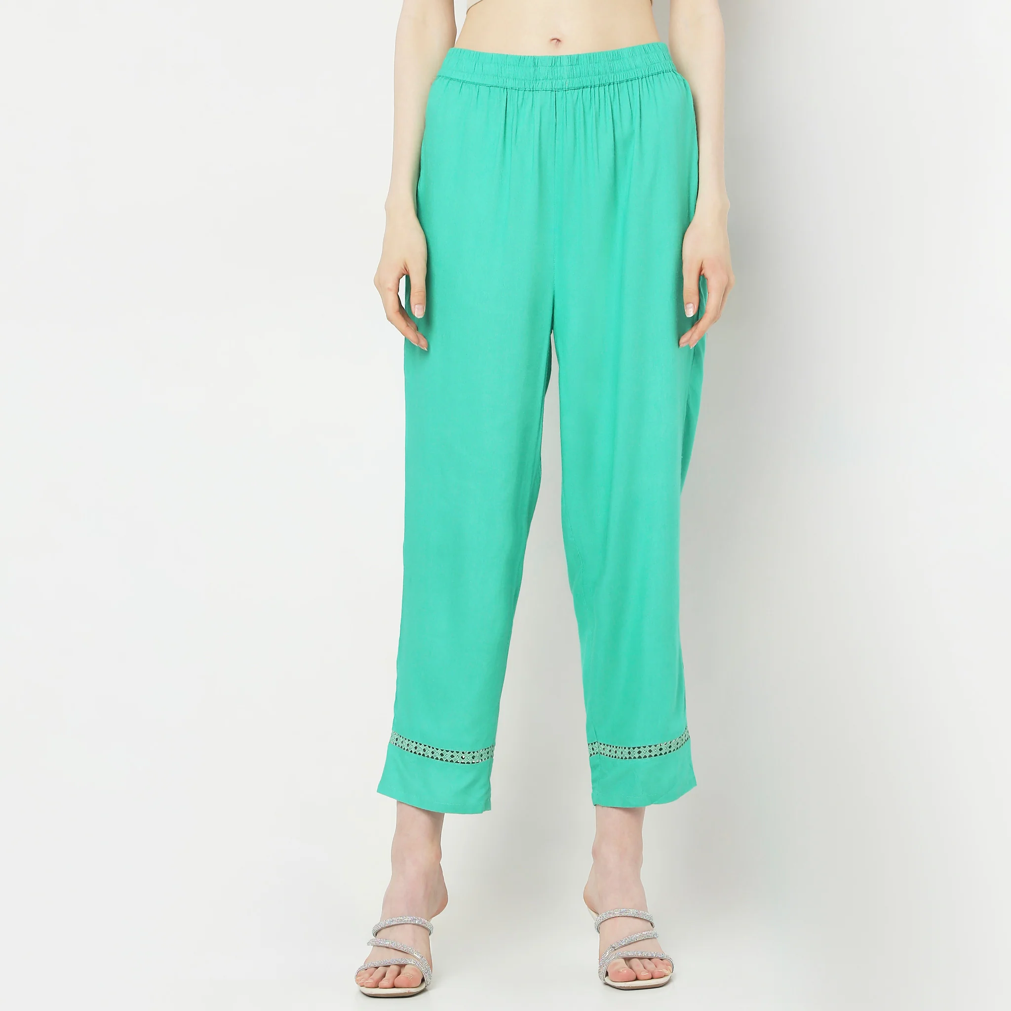 Straight Fit Mid Rise Pants - Image 2