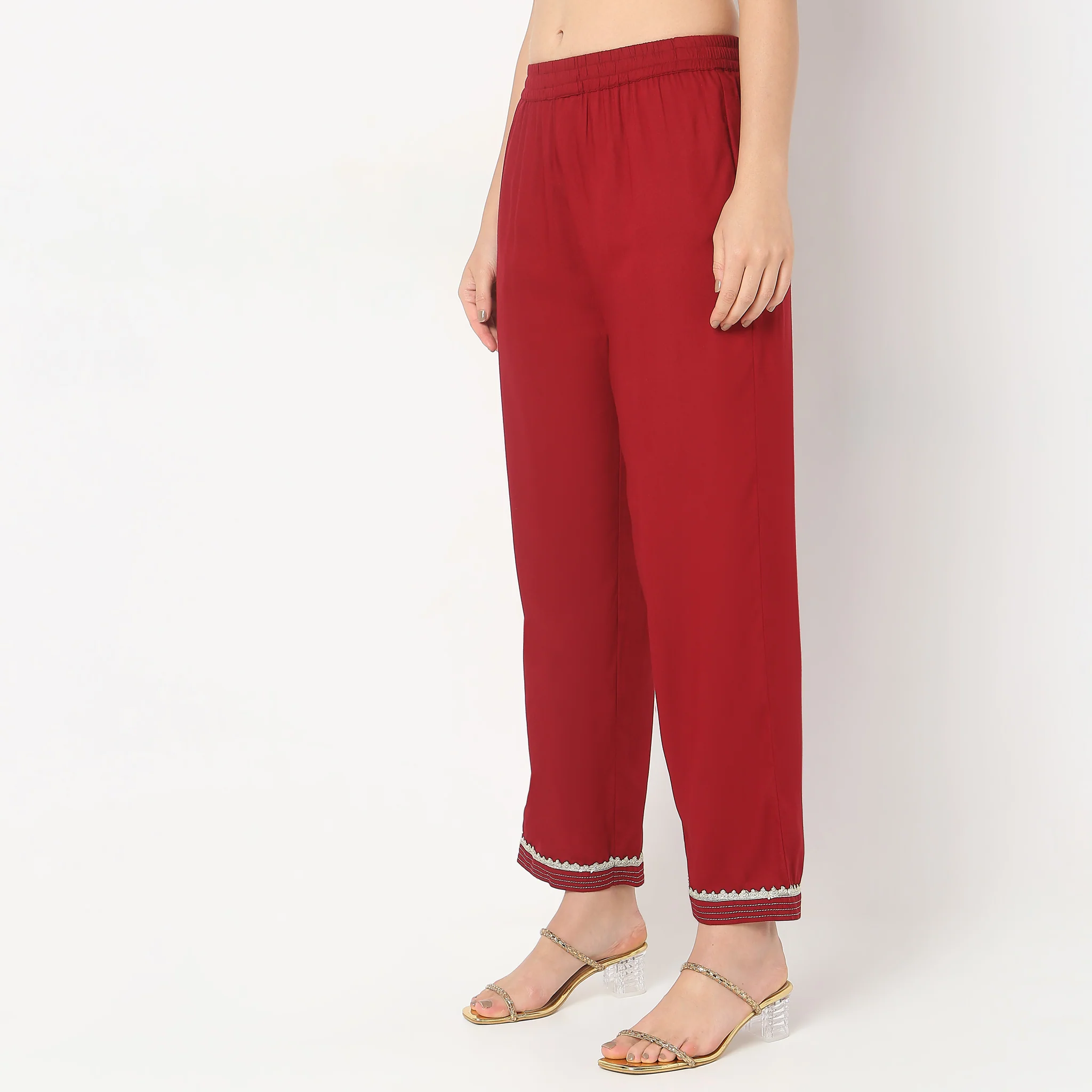 Straight Fit Mid Rise Pants - Image 5