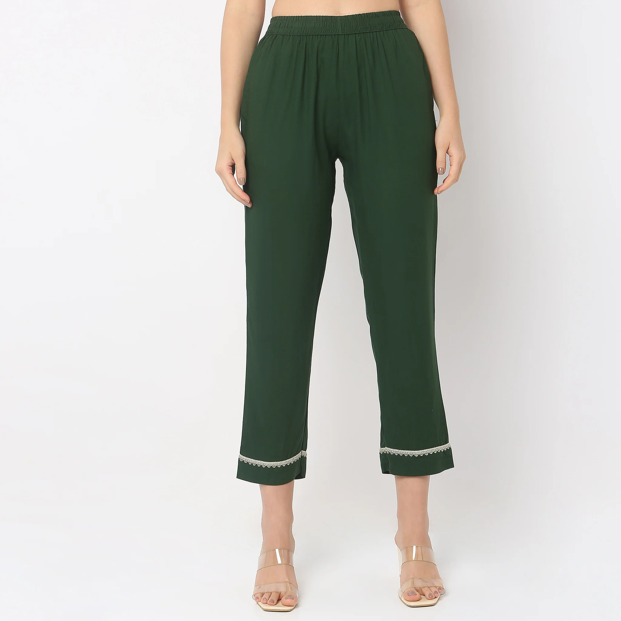 Straight Fit Mid Rise Pants - Image 2